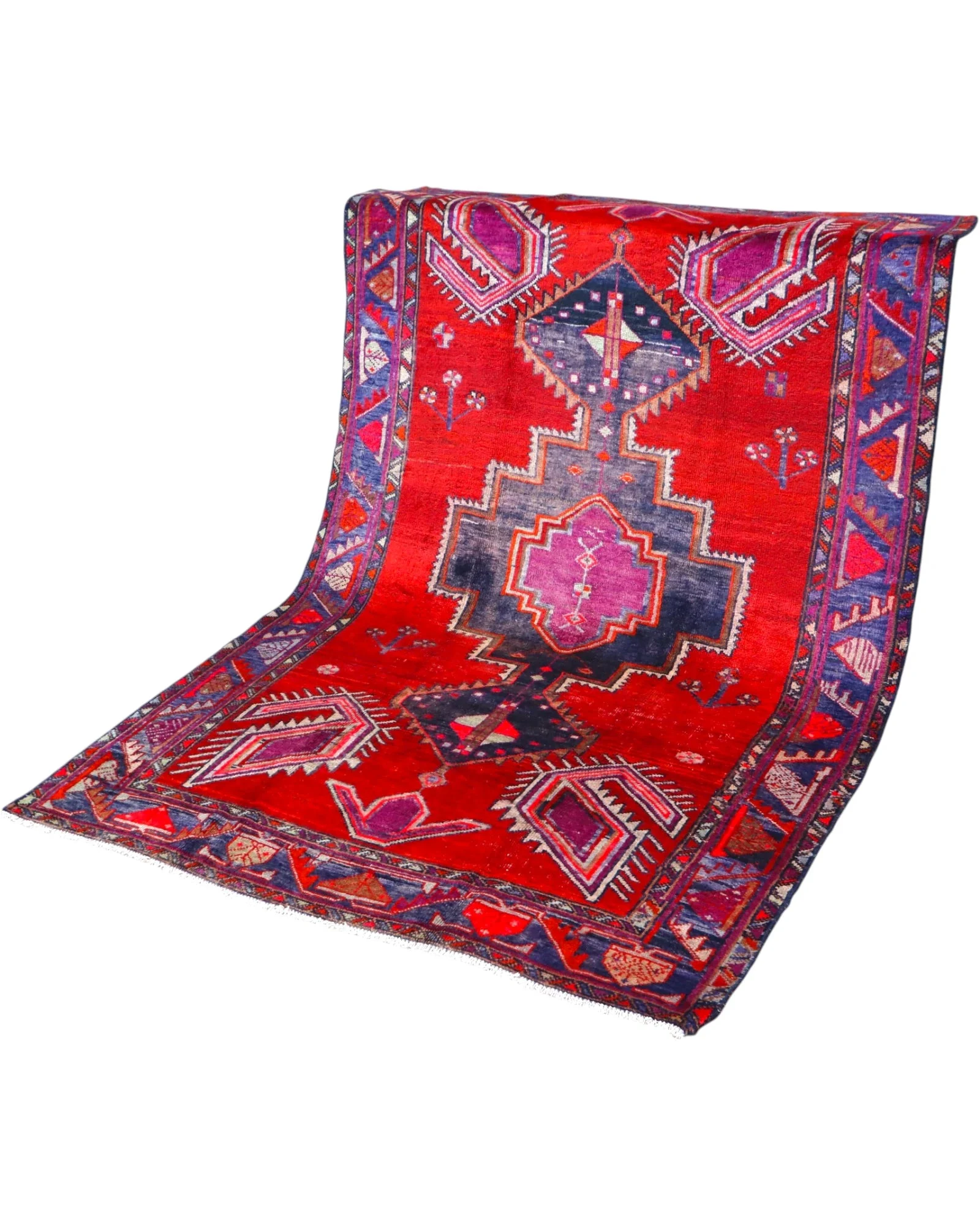 Hand-Knotted Wool Hamadan Persian Rug, 246 × 163 cm