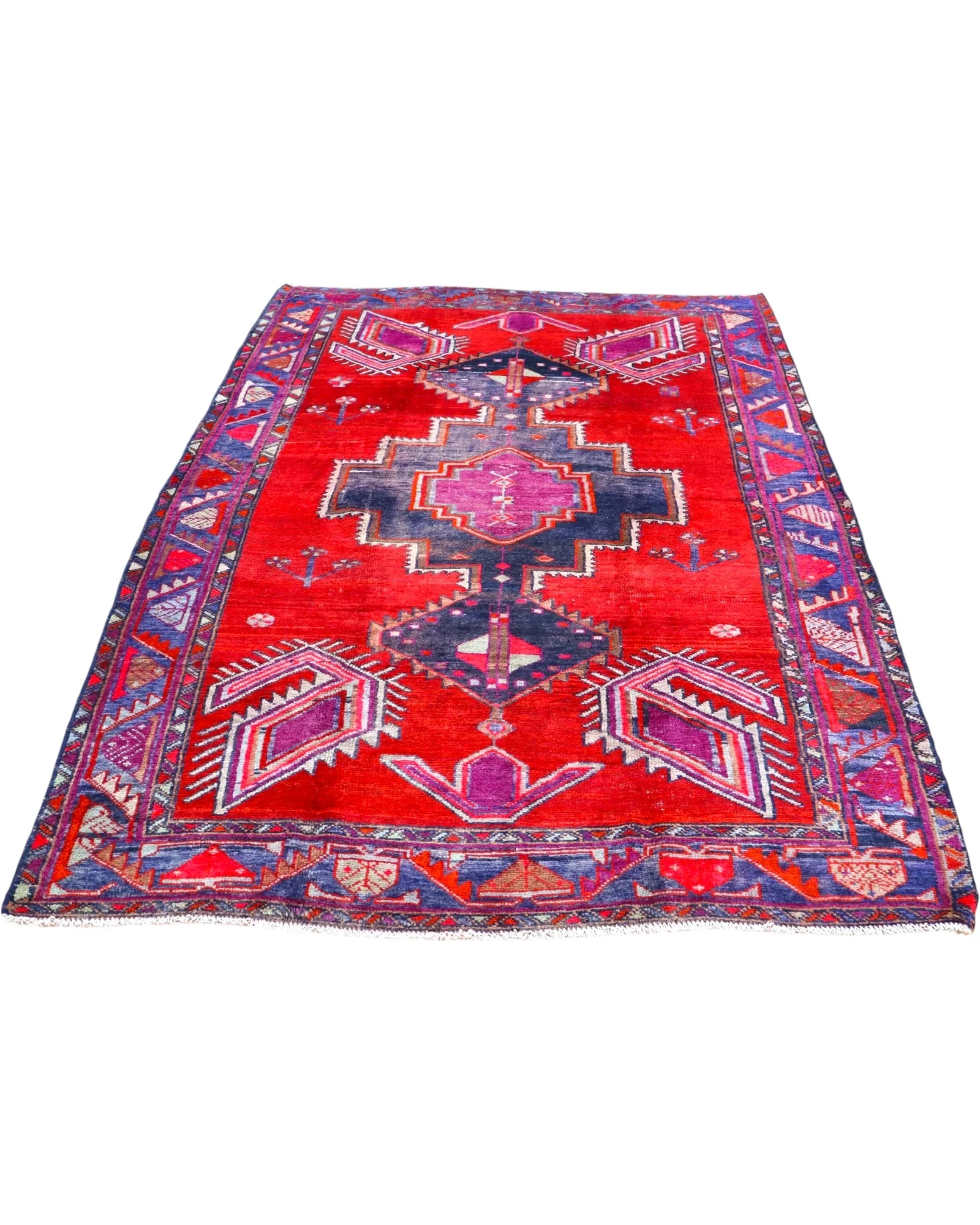 Hand-Knotted Wool Hamadan Persian Rug, 246 × 163 cm