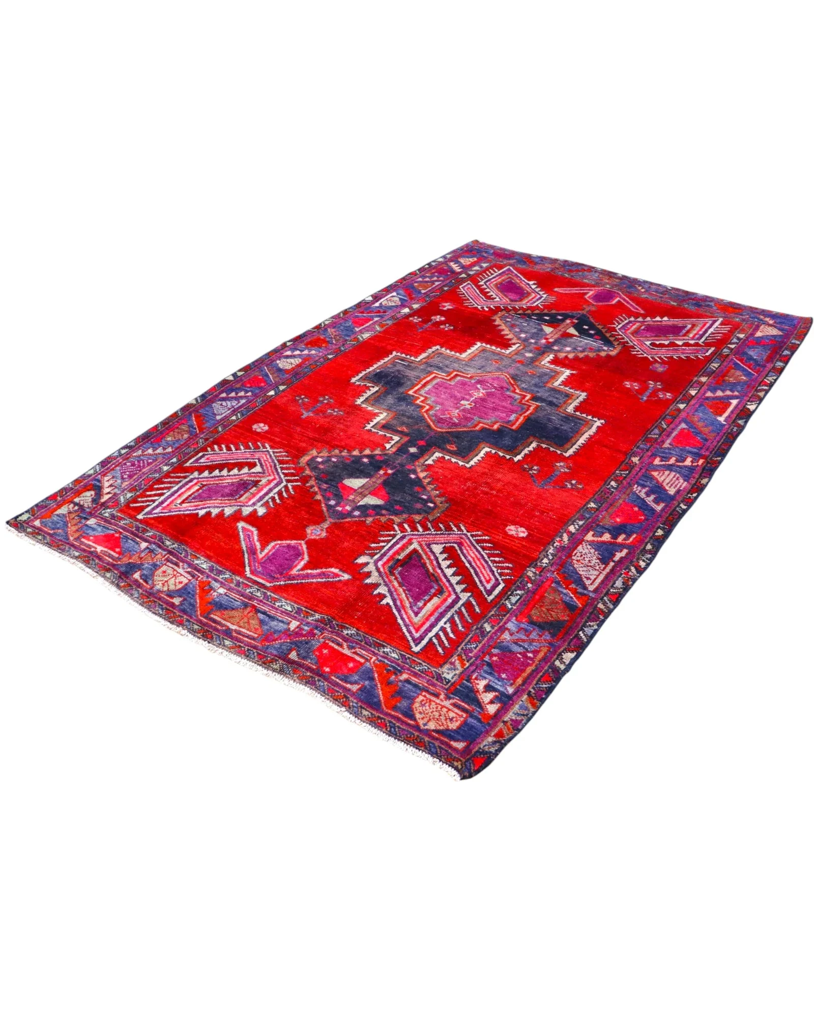 Hand-Knotted Wool Hamadan Persian Rug, 246 × 163 cm