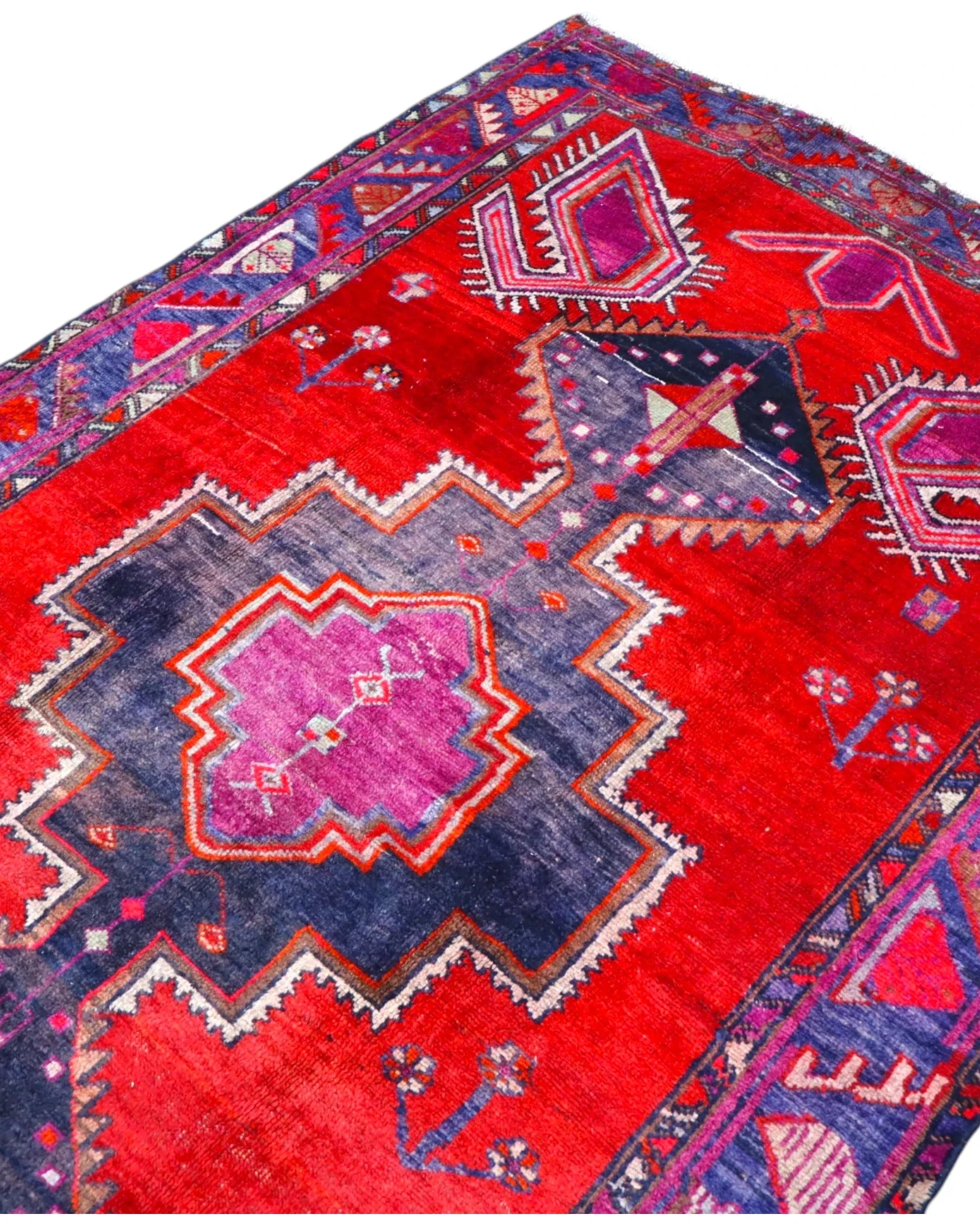 Hand-Knotted Wool Hamadan Persian Rug, 246 × 163 cm