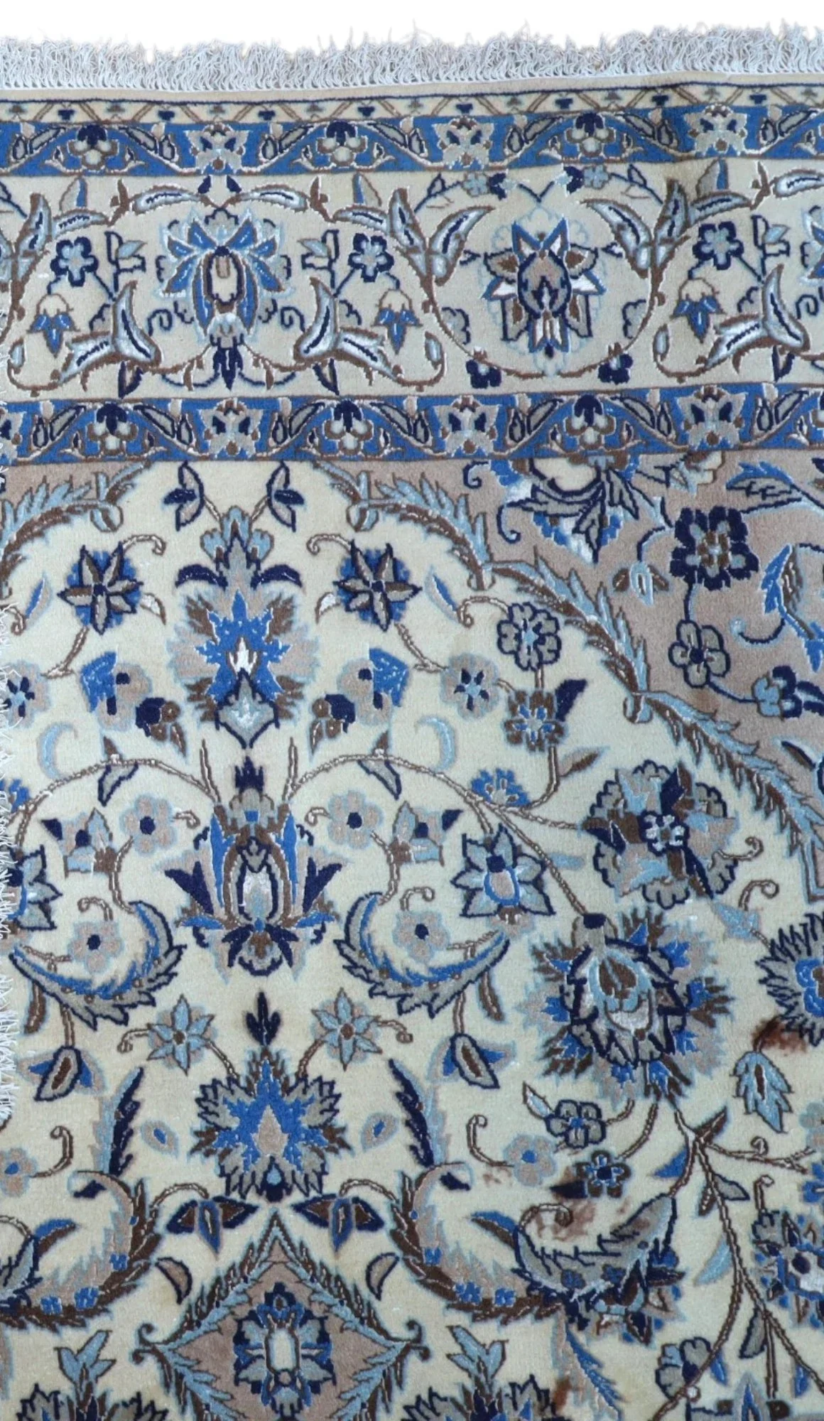 Nain Persian Rug — hand-knotted, Wool & Silk
