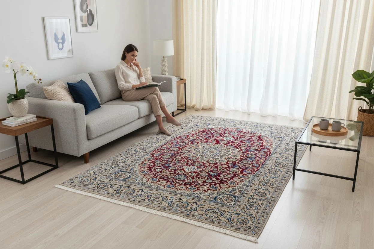 Nain Persian Rug — hand-knotted, 261 × 151 cm, Wool