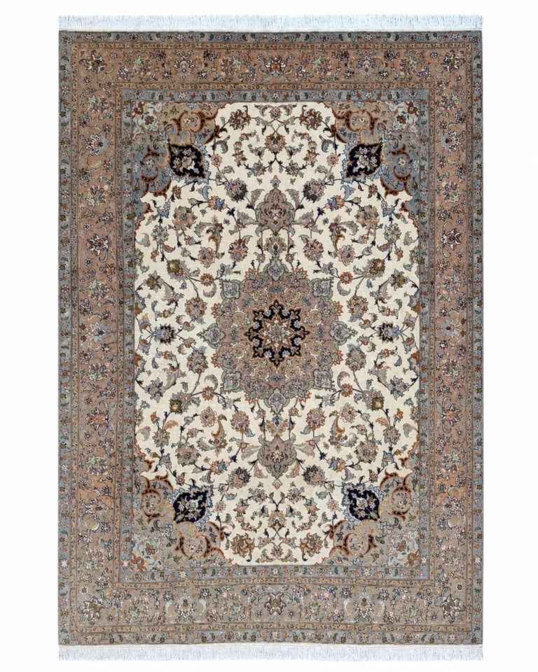 Tabriz Persian Rug — hand-knotted, 206 × 151 cm, Wool & Silk
