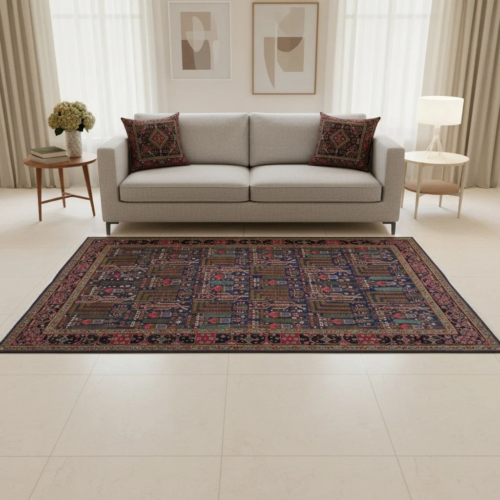 Hand-Knotted Wool Bijar Persian Rug, 254 × 155 cm