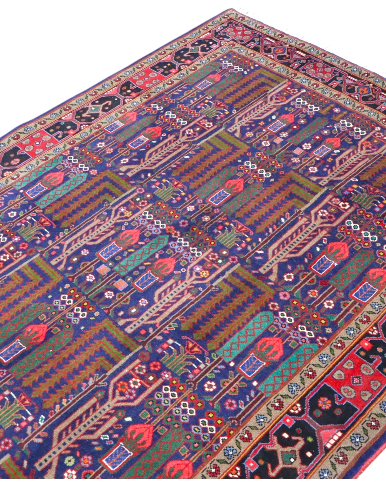 Hand-Knotted Wool Bijar Persian Rug, 254 × 155 cm