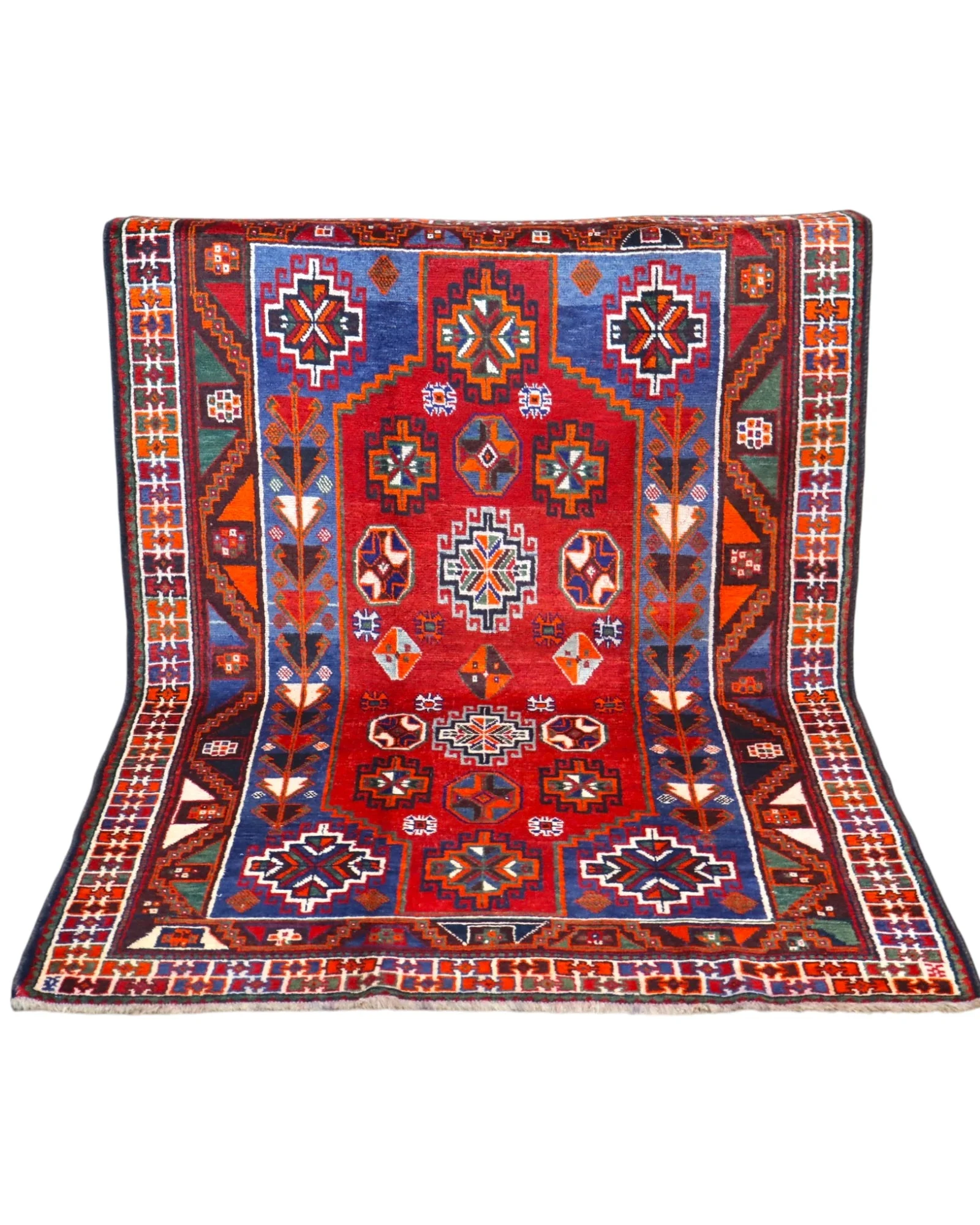 Hand-Knotted Wool Hamadan Persian Rug, 233 × 160 cm