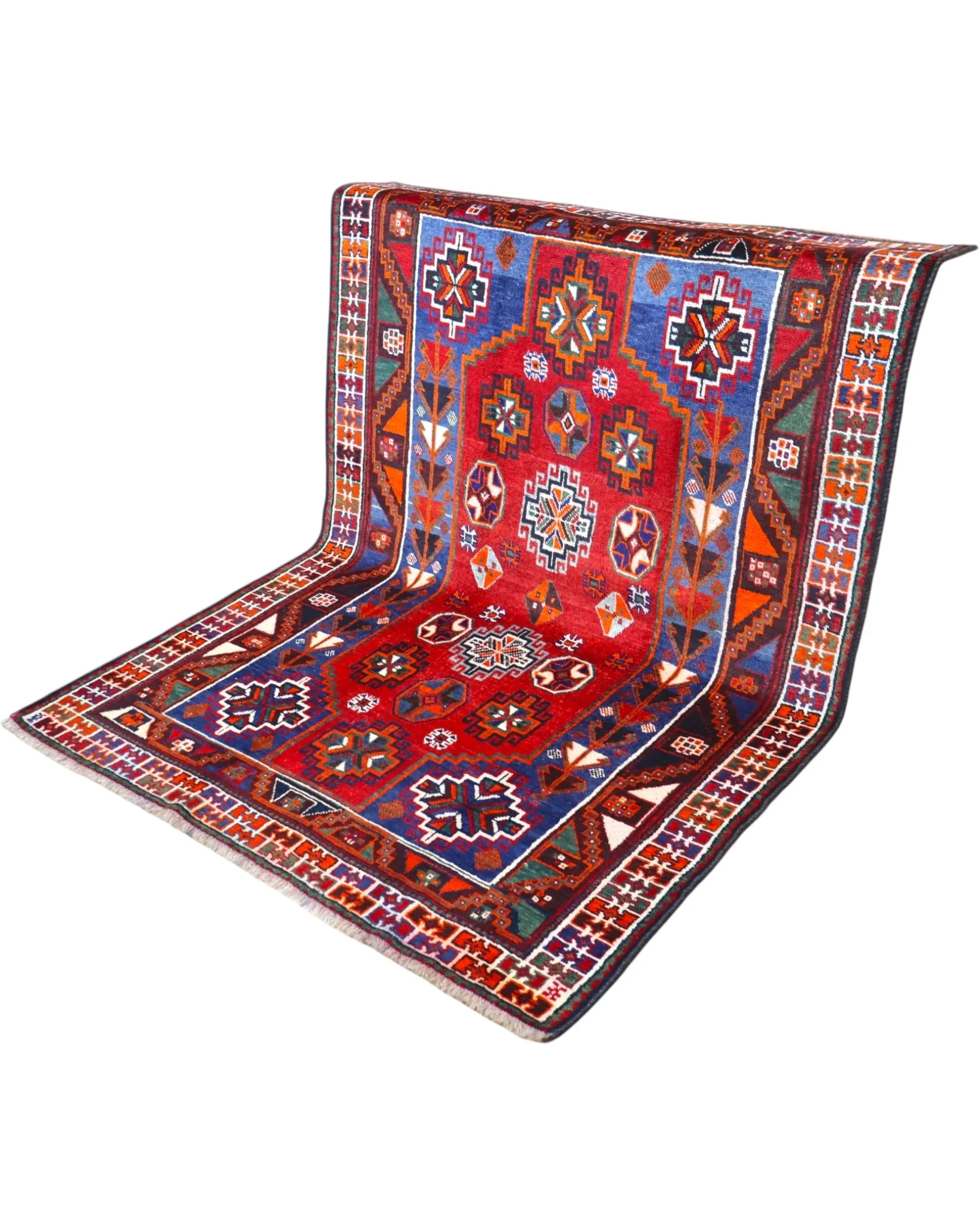Hand-Knotted Wool Hamadan Persian Rug, 233 × 160 cm