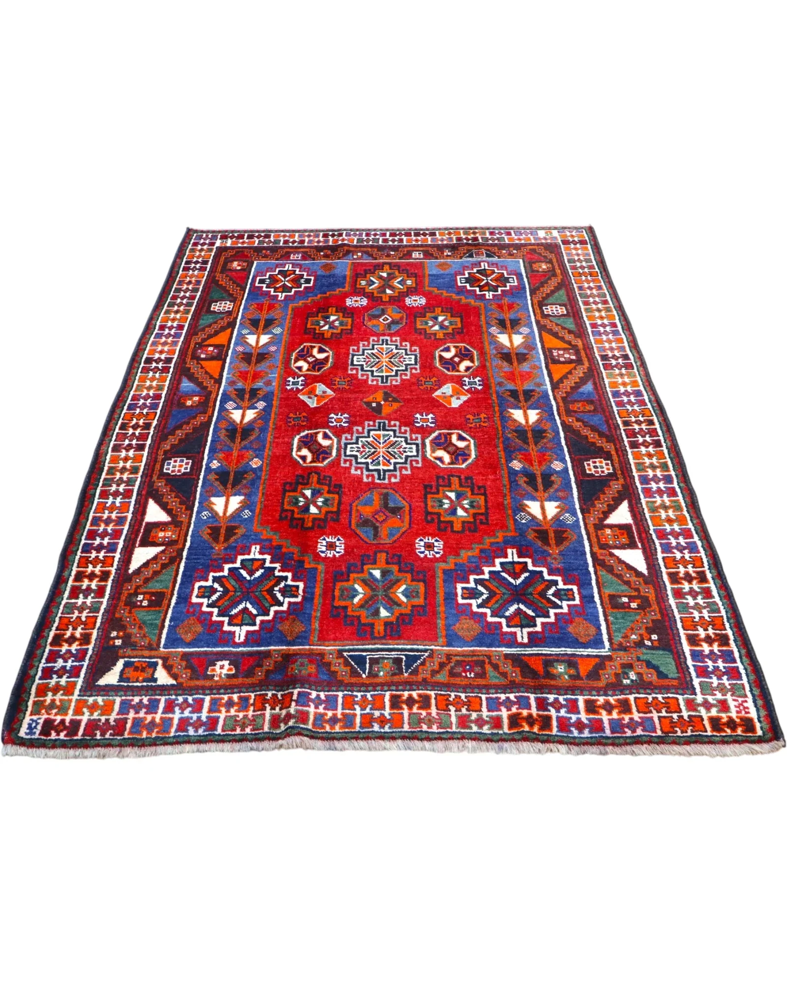 Hand-Knotted Wool Hamadan Persian Rug, 233 × 160 cm