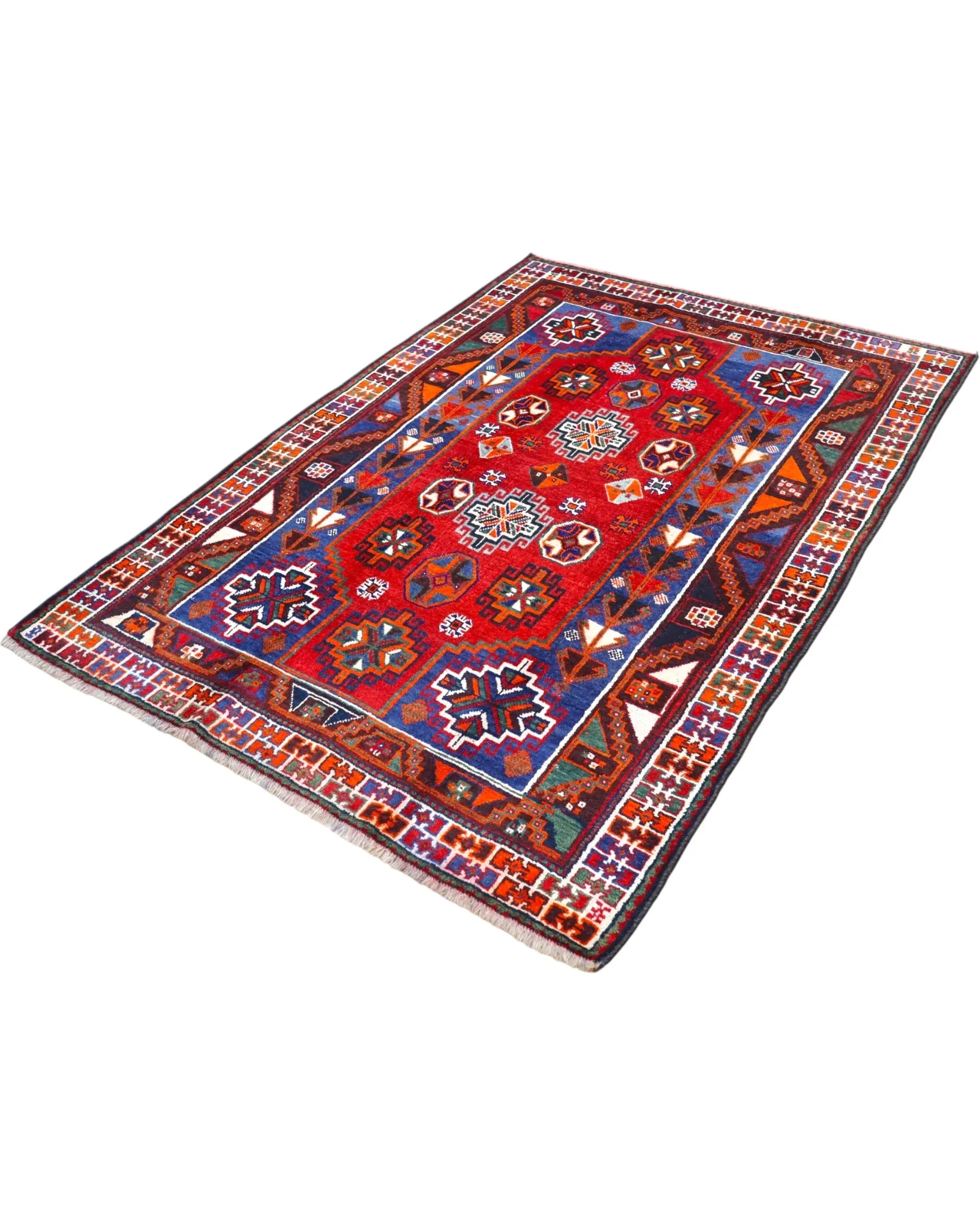 Hand-Knotted Wool Hamadan Persian Rug, 233 × 160 cm