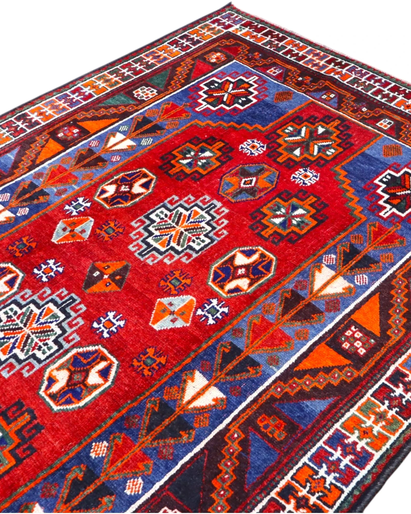 Hand-Knotted Wool Hamadan Persian Rug, 233 × 160 cm