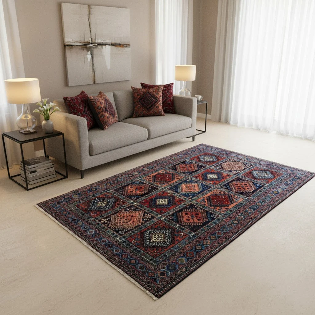 Persian Rug — hand-knotted, 244 × 155 cm, Wool