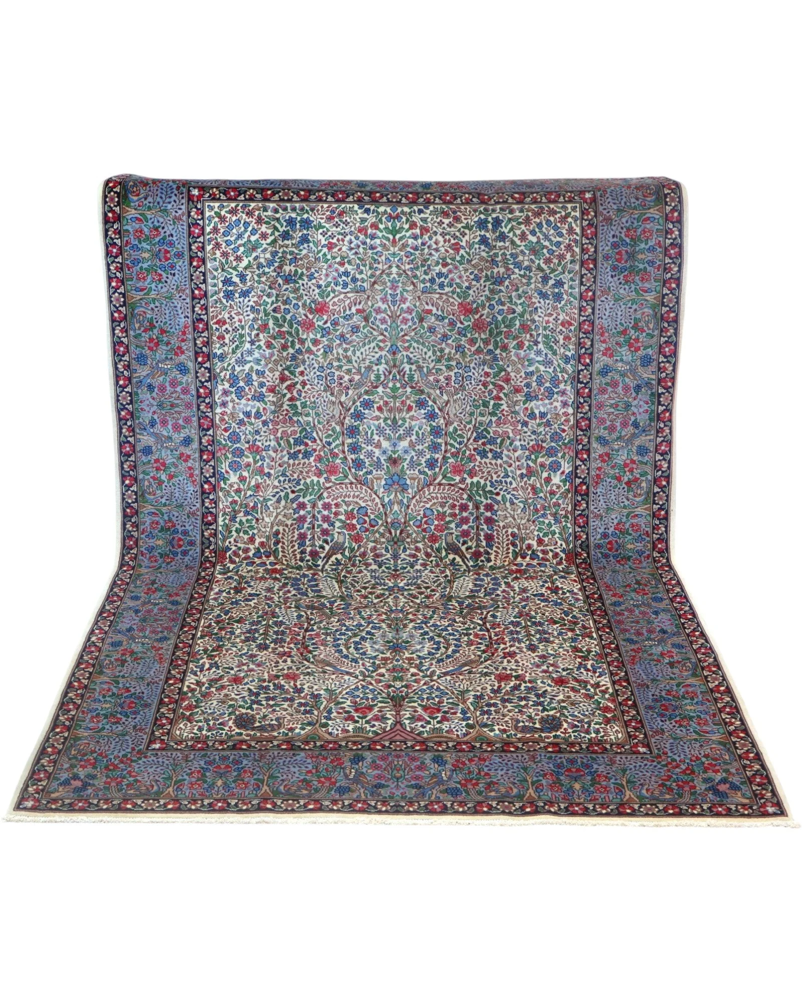 Hand-Knotted Wool Kerman Persian Rug, 243 × 156 cm