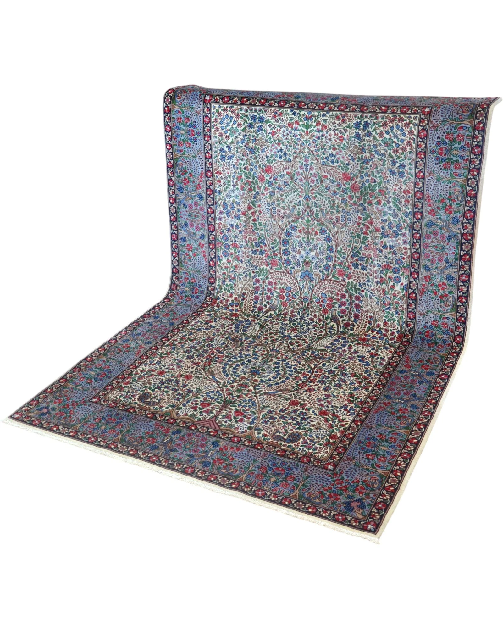 Hand-Knotted Wool Kerman Persian Rug, 243 × 156 cm