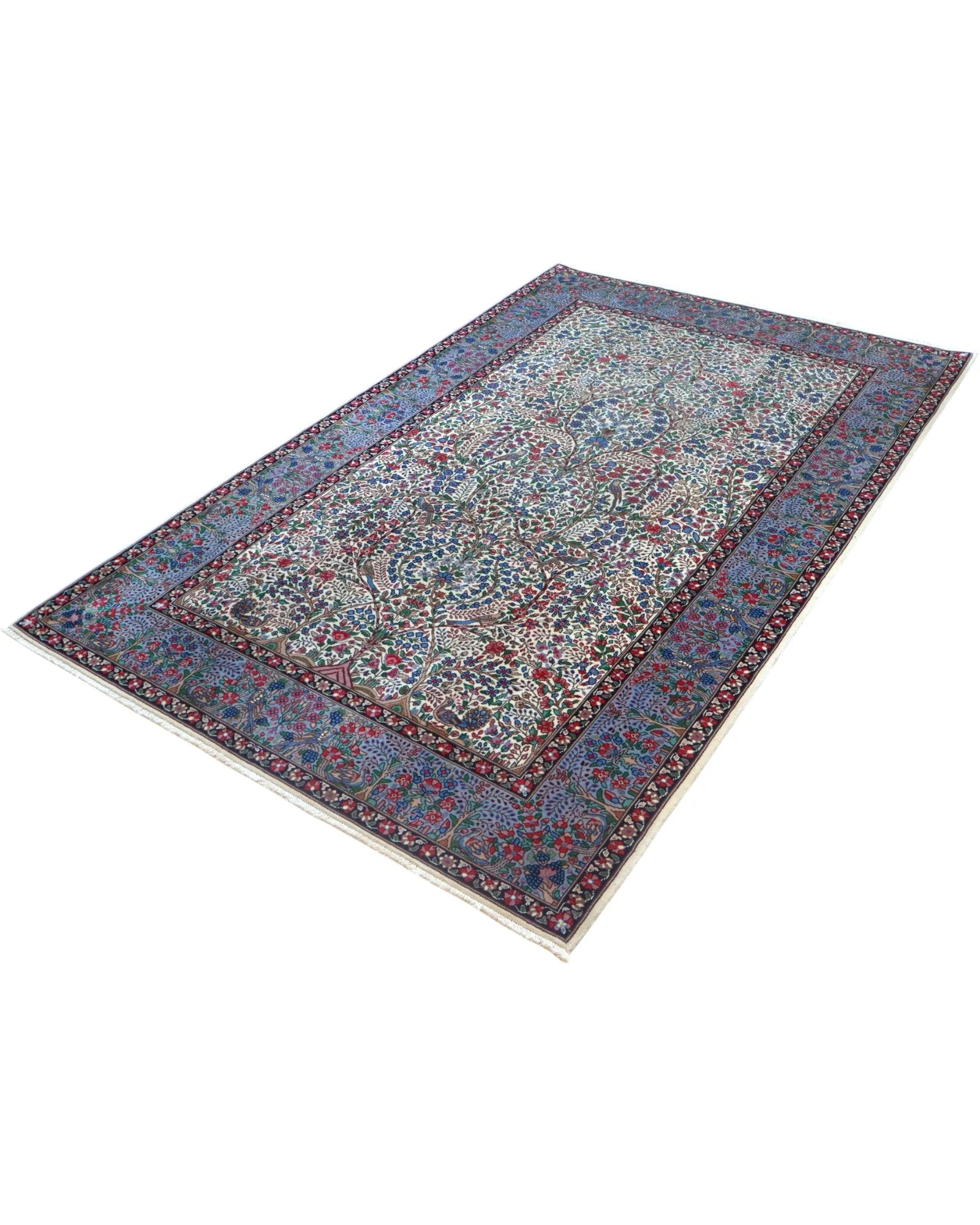 Hand-Knotted Wool Kerman Persian Rug, 243 × 156 cm