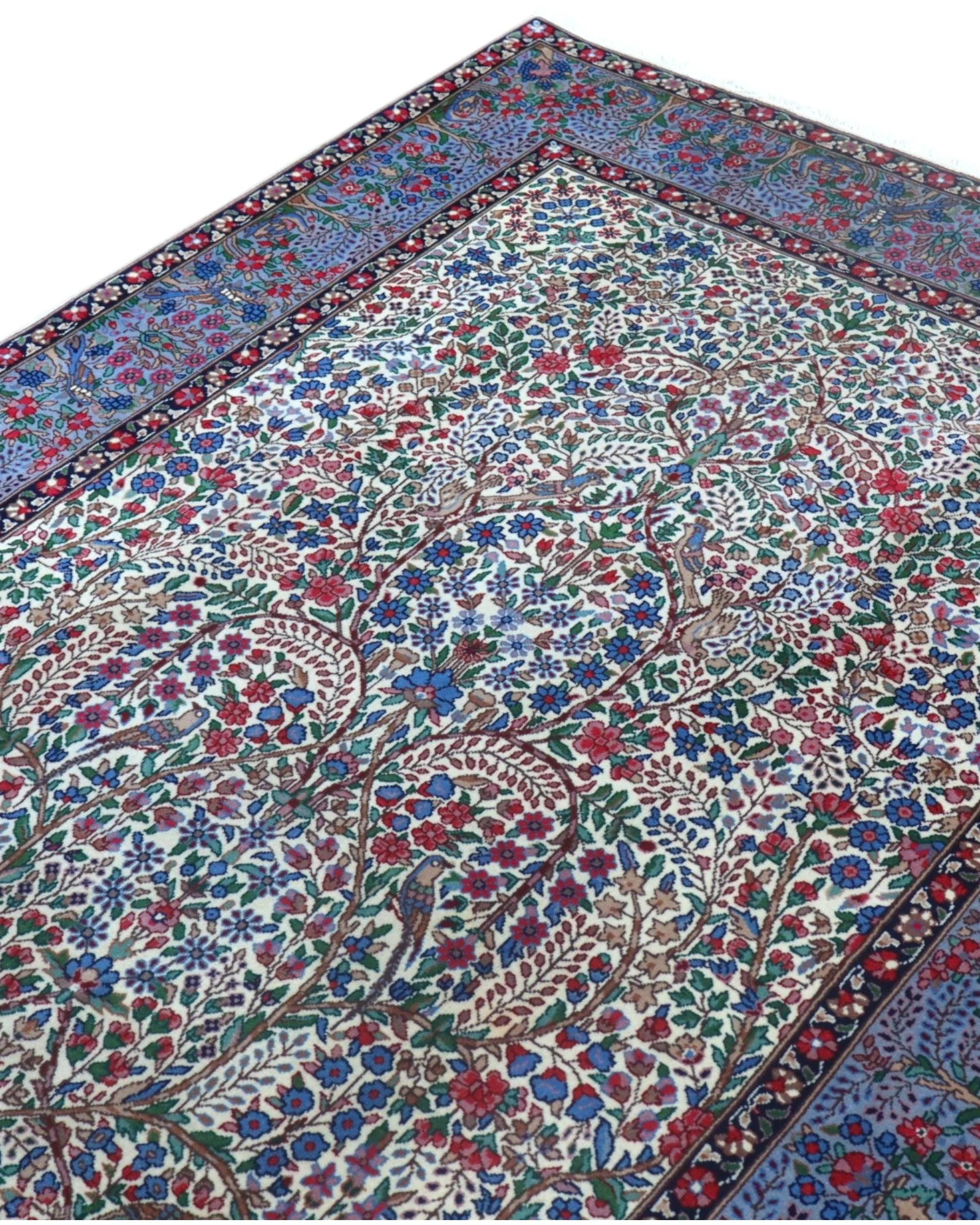 Hand-Knotted Wool Kerman Persian Rug, 243 × 156 cm