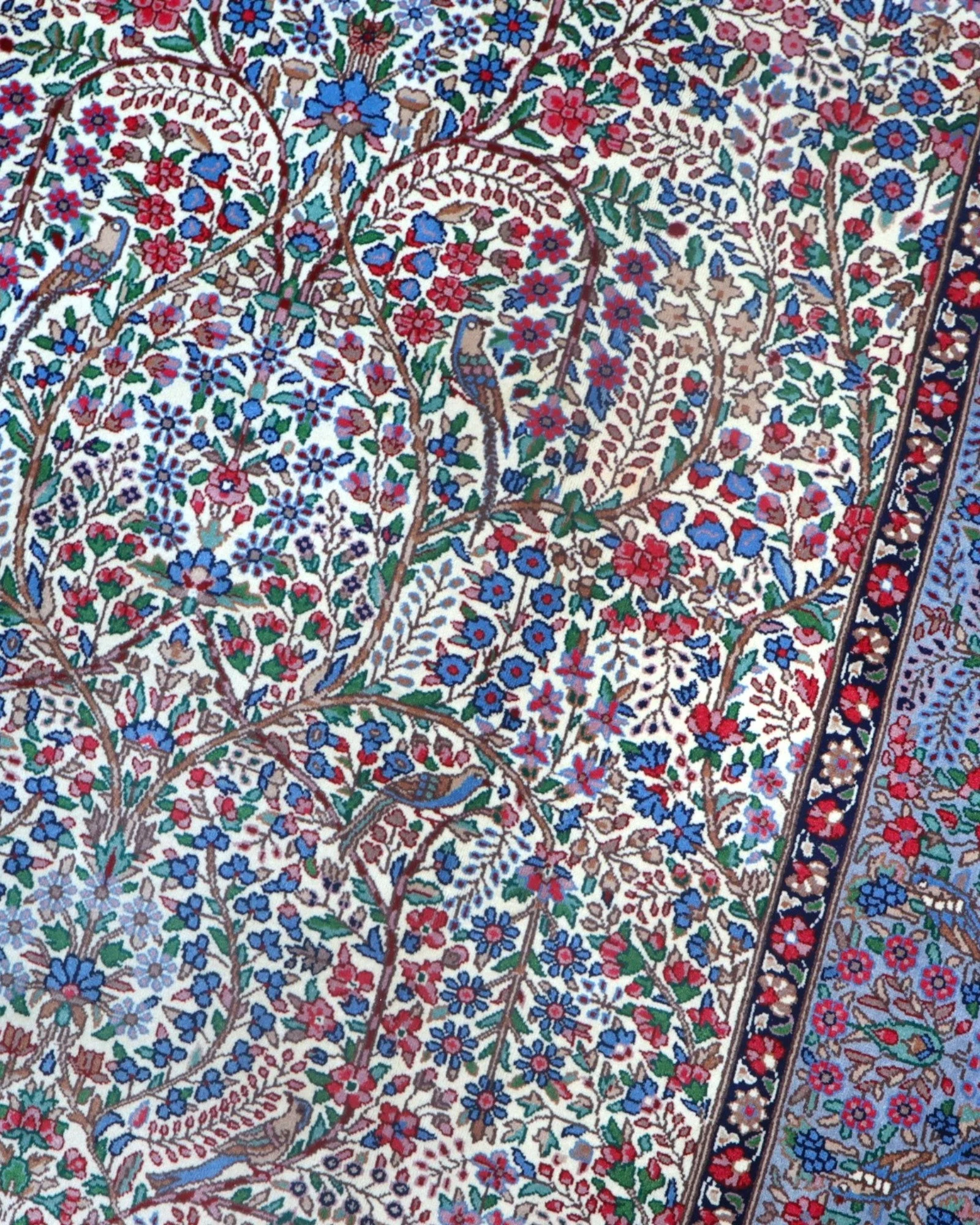 Hand-Knotted Wool Kerman Persian Rug, 243 × 156 cm
