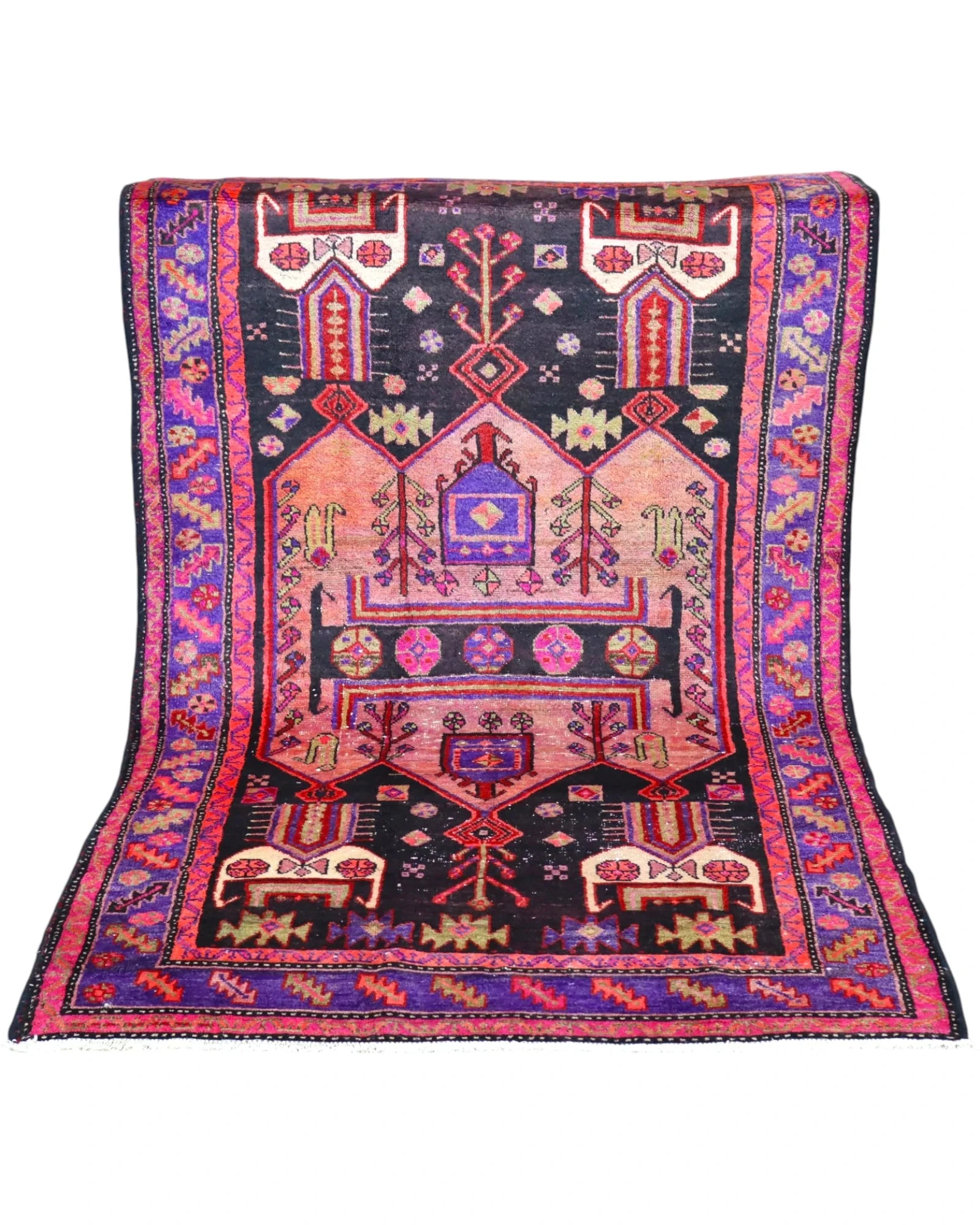 Hand-Knotted Wool Hamadan Persian Rug, 236 × 145 cm