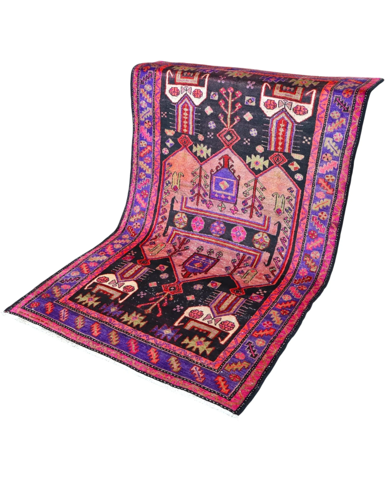 Hand-Knotted Wool Hamadan Persian Rug, 236 × 145 cm