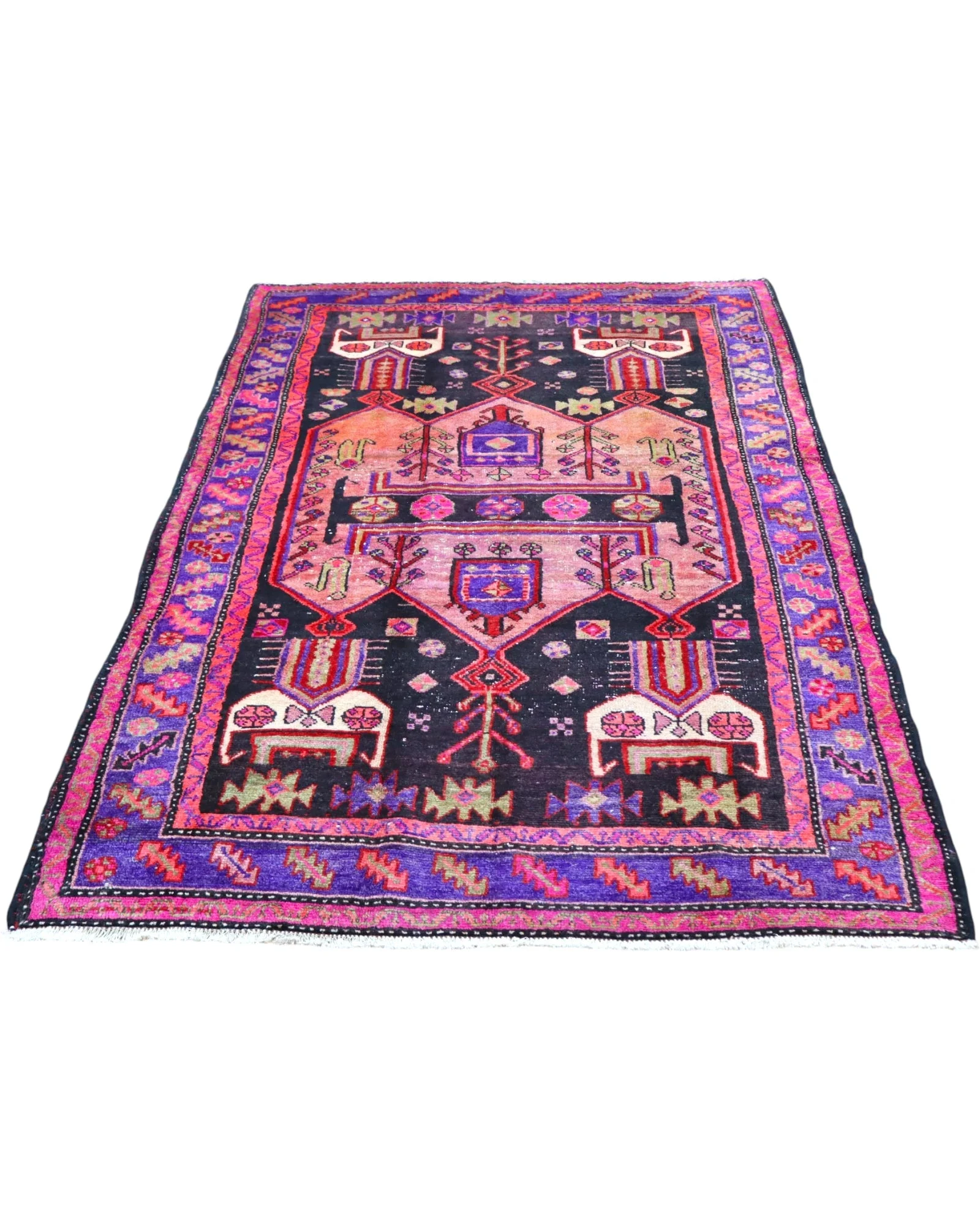 Hand-Knotted Wool Hamadan Persian Rug, 236 × 145 cm
