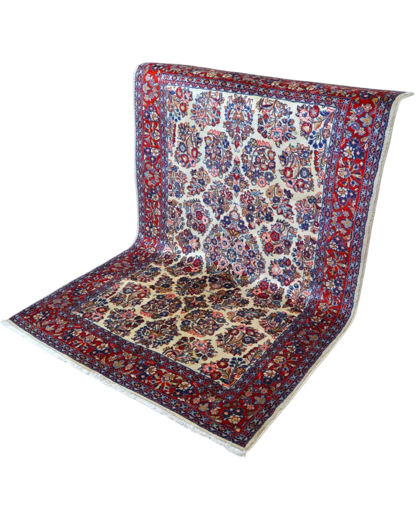 Hand-Knotted Wool Sarouk Persian Rug, 215 × 138 cm