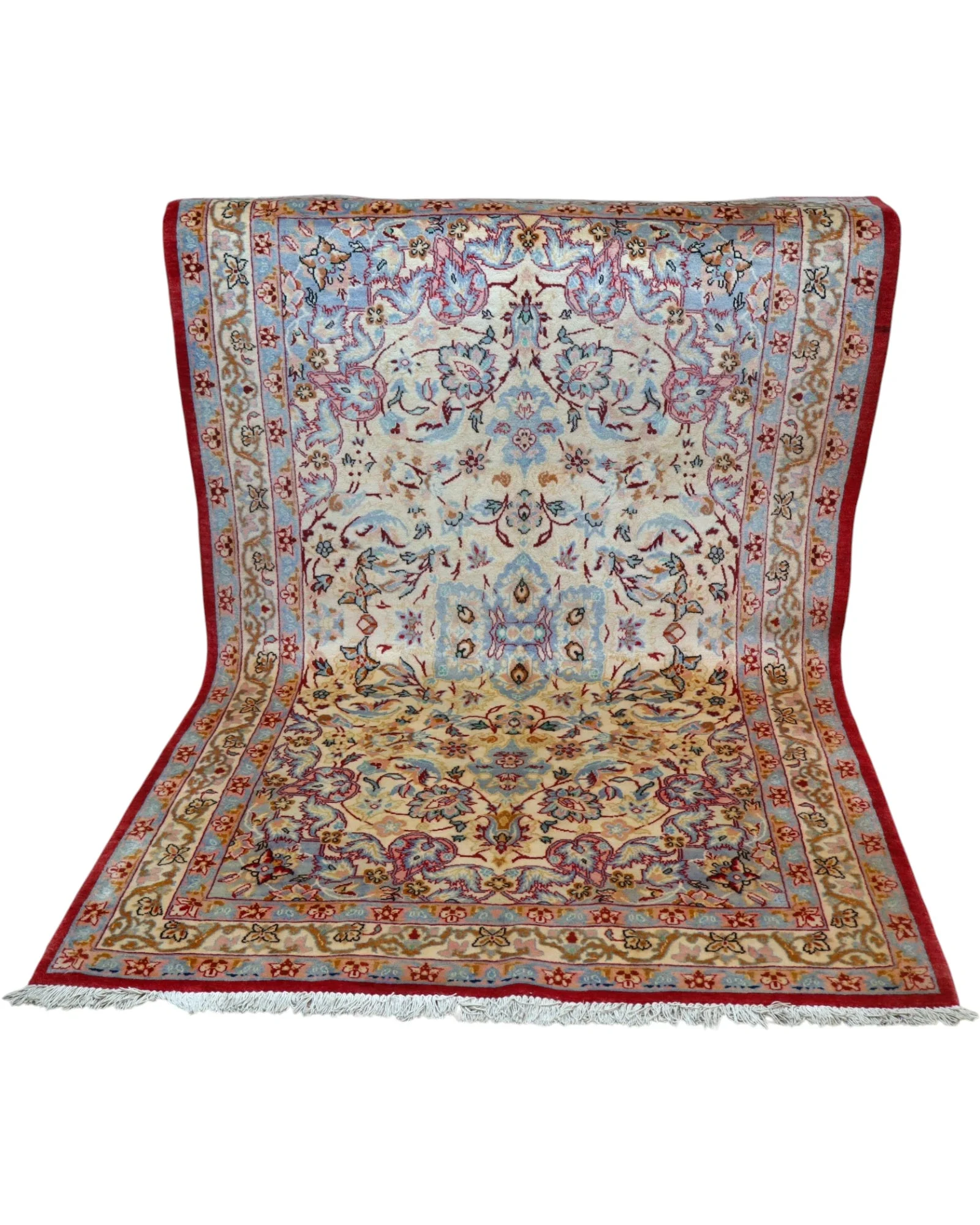 Isfahan Persian Rug — hand-knotted, 230 × 141 cm, Wool & Silk