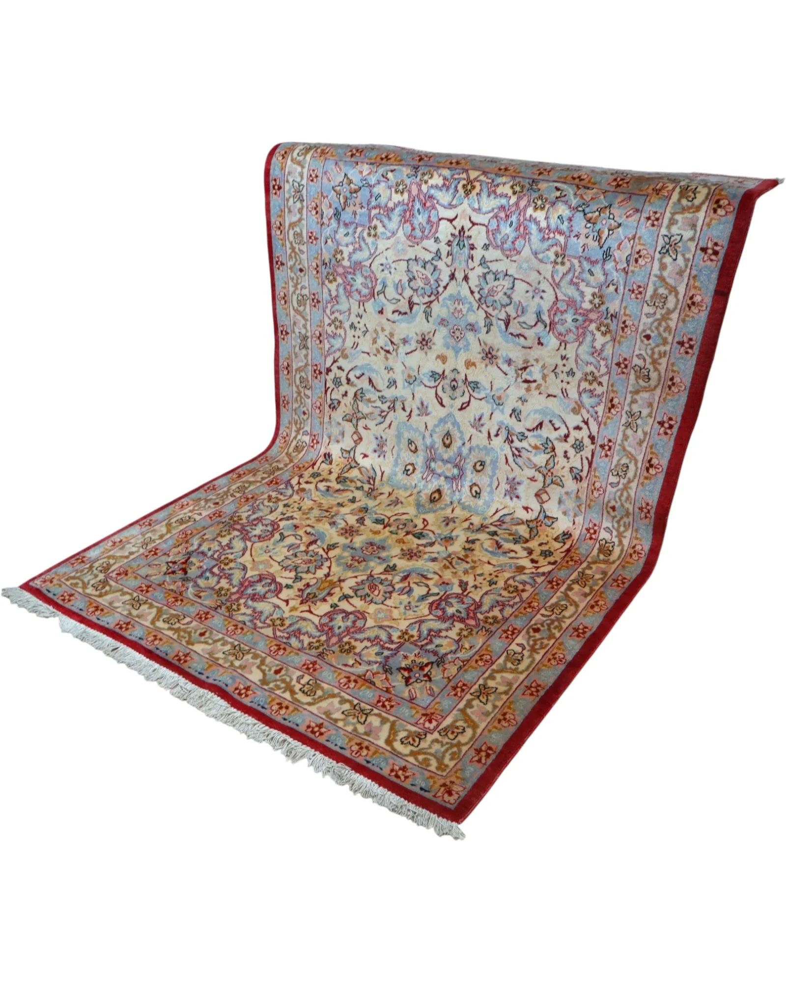 Isfahan Persian Rug — hand-knotted, 230 × 141 cm, Wool & Silk