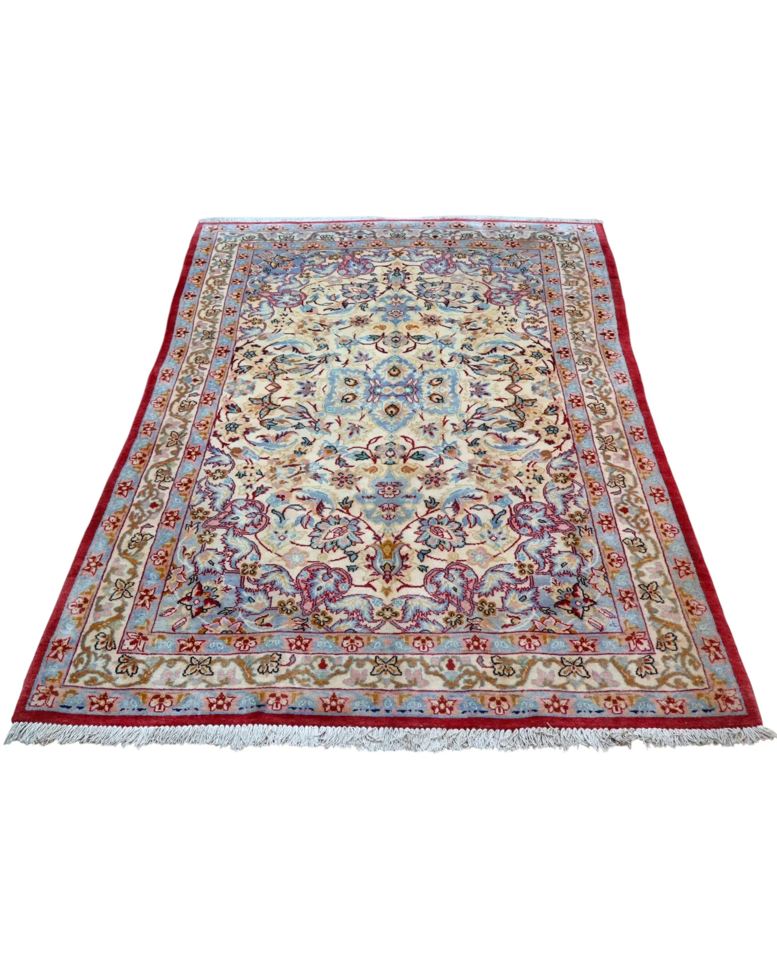 Isfahan Persian Rug — hand-knotted, 230 × 141 cm, Wool & Silk
