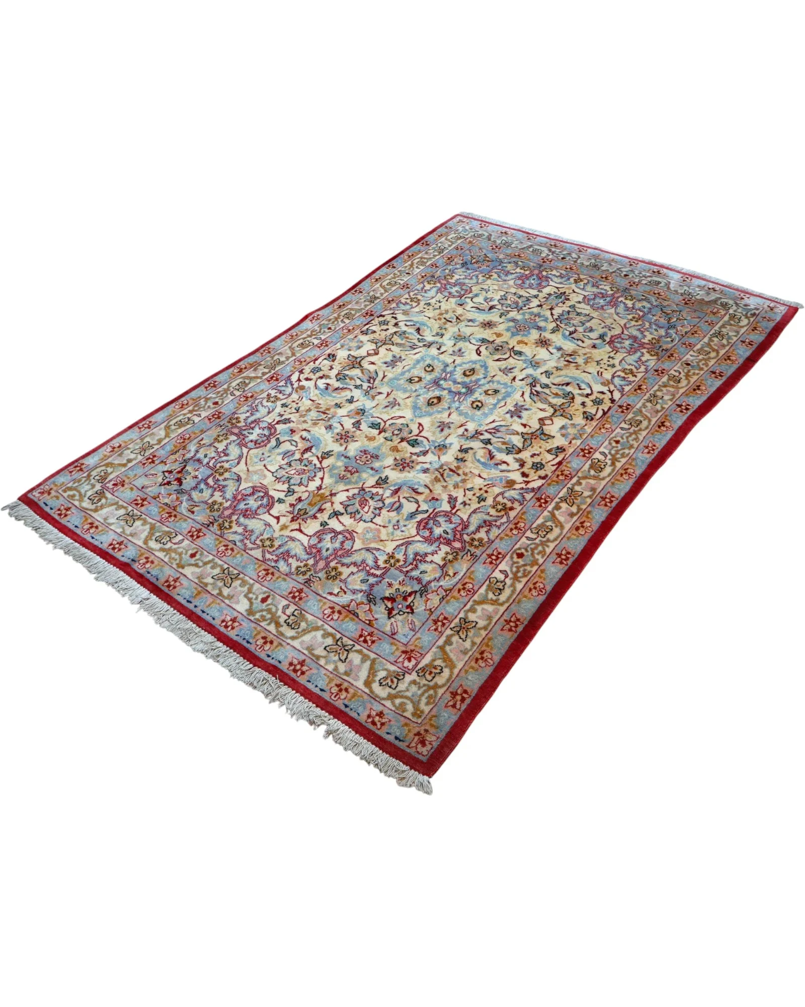 Isfahan Persian Rug — hand-knotted, 230 × 141 cm, Wool & Silk