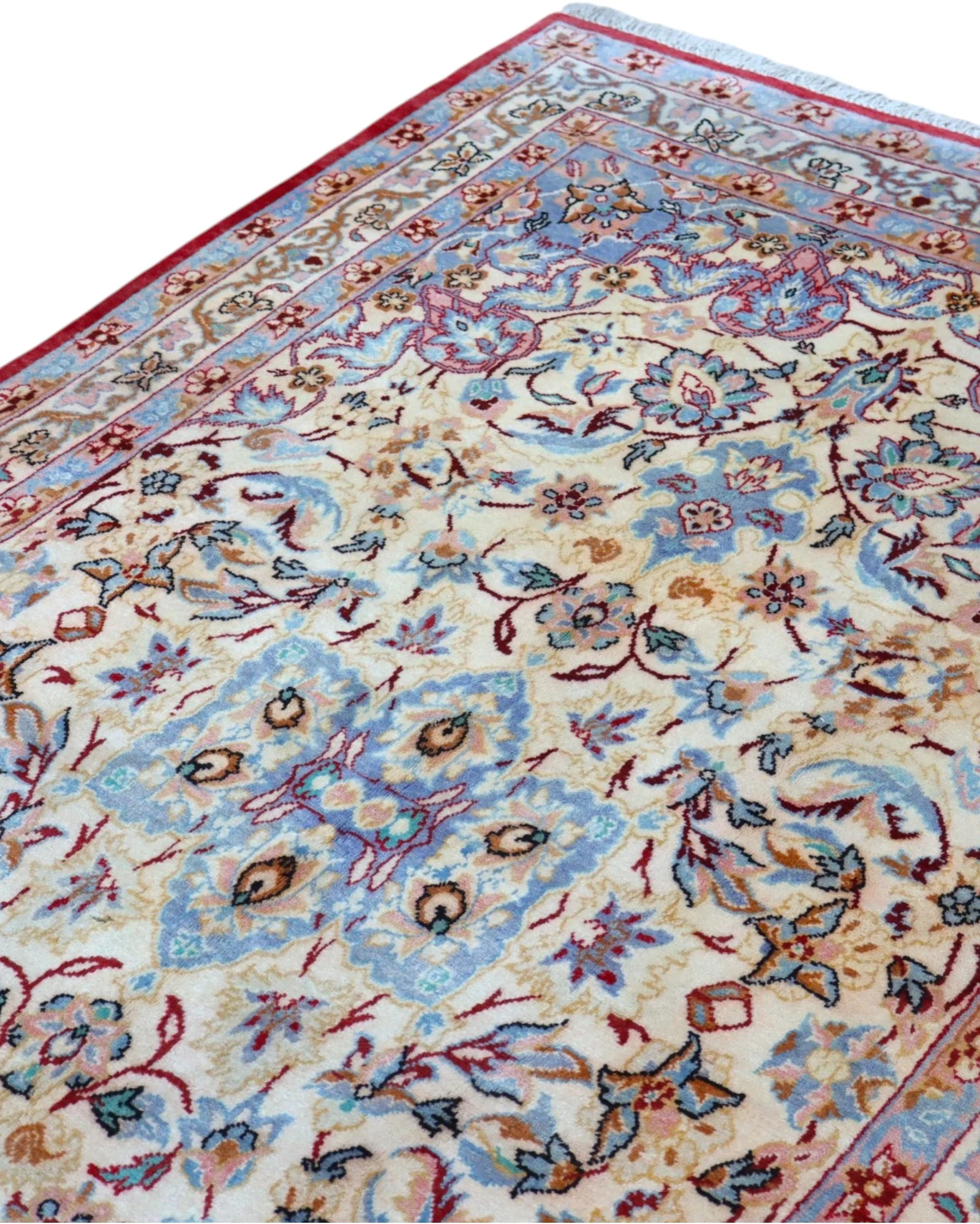 Isfahan Persian Rug — hand-knotted, 230 × 141 cm, Wool & Silk