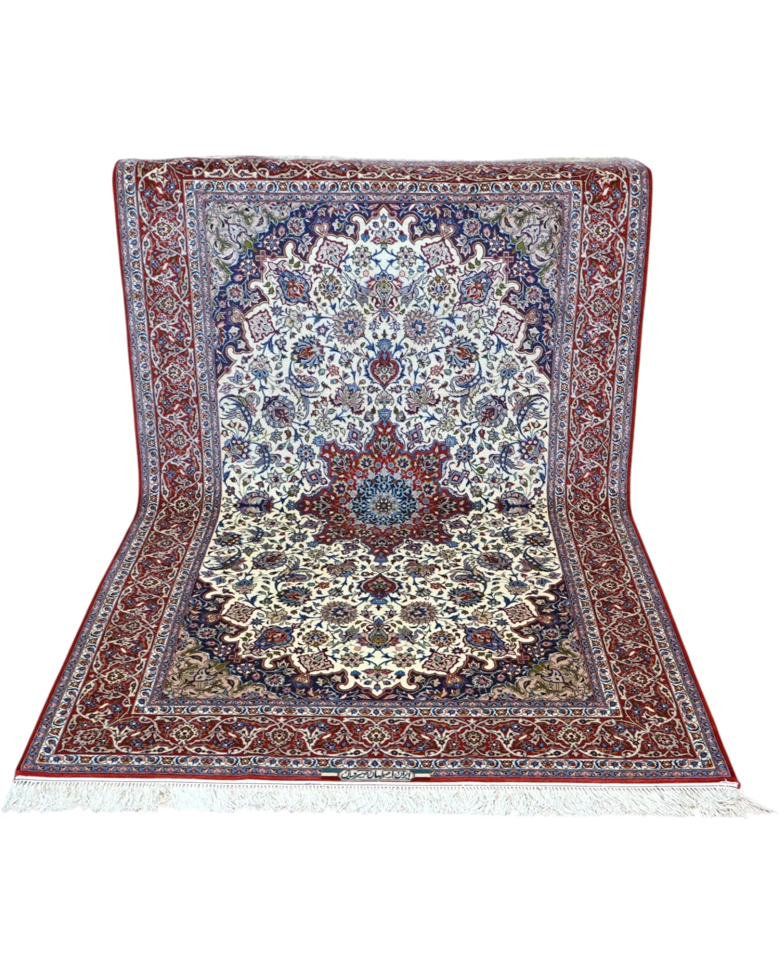 Isfahan Persian Rug — hand-knotted, 238 × 154 cm, Wool & Silk