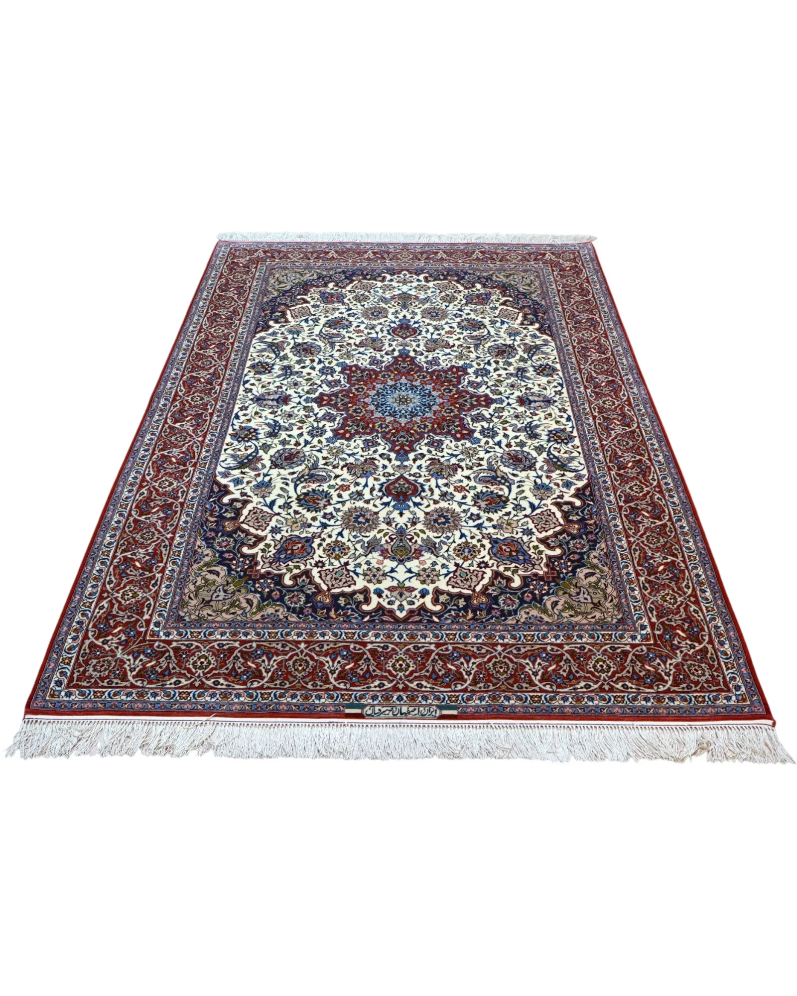 Isfahan Persian Rug — hand-knotted, 238 × 154 cm, Wool & Silk