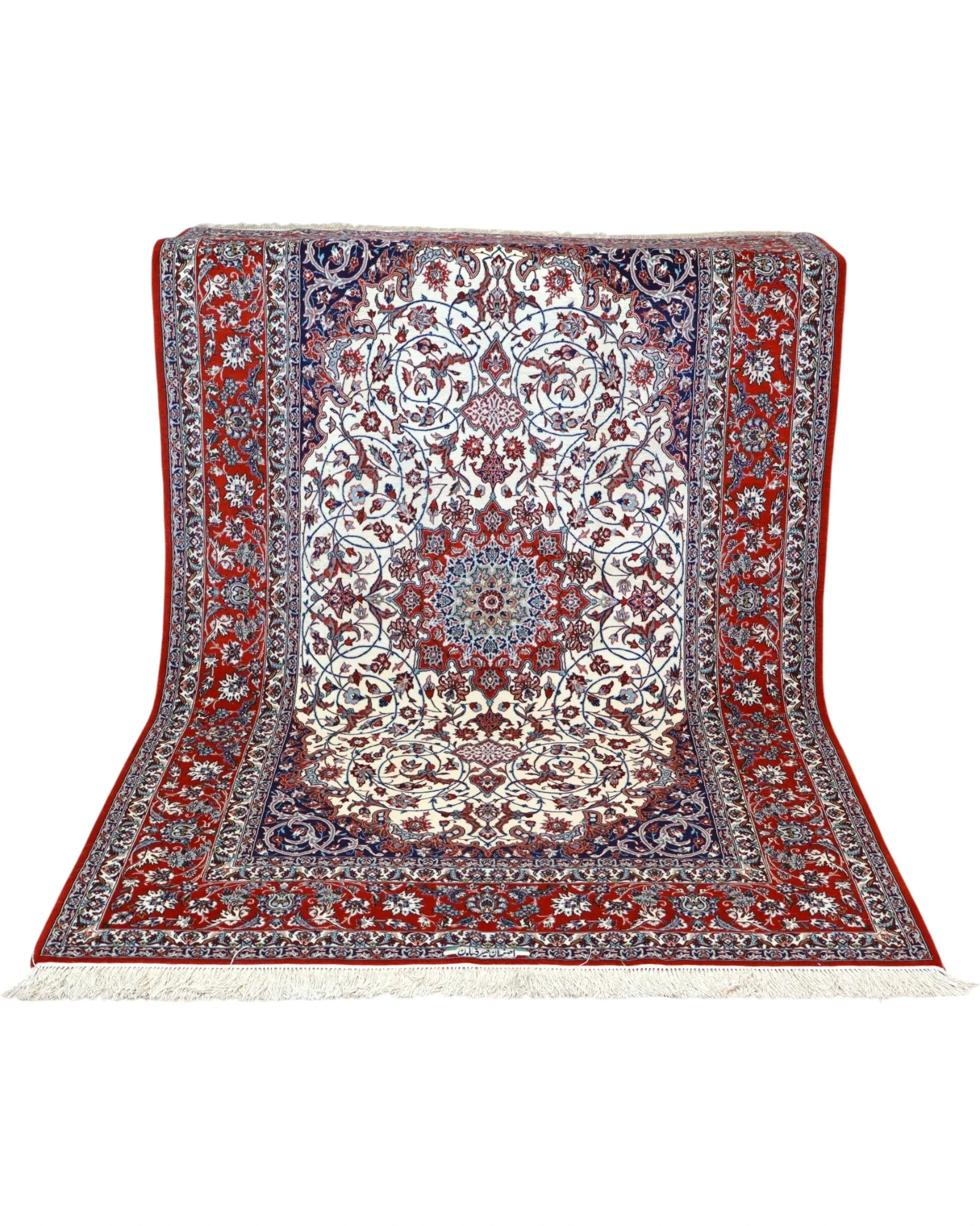 Isfahan Persian Rug 238 × 154 cm, Wool & Silk, hand-knotted