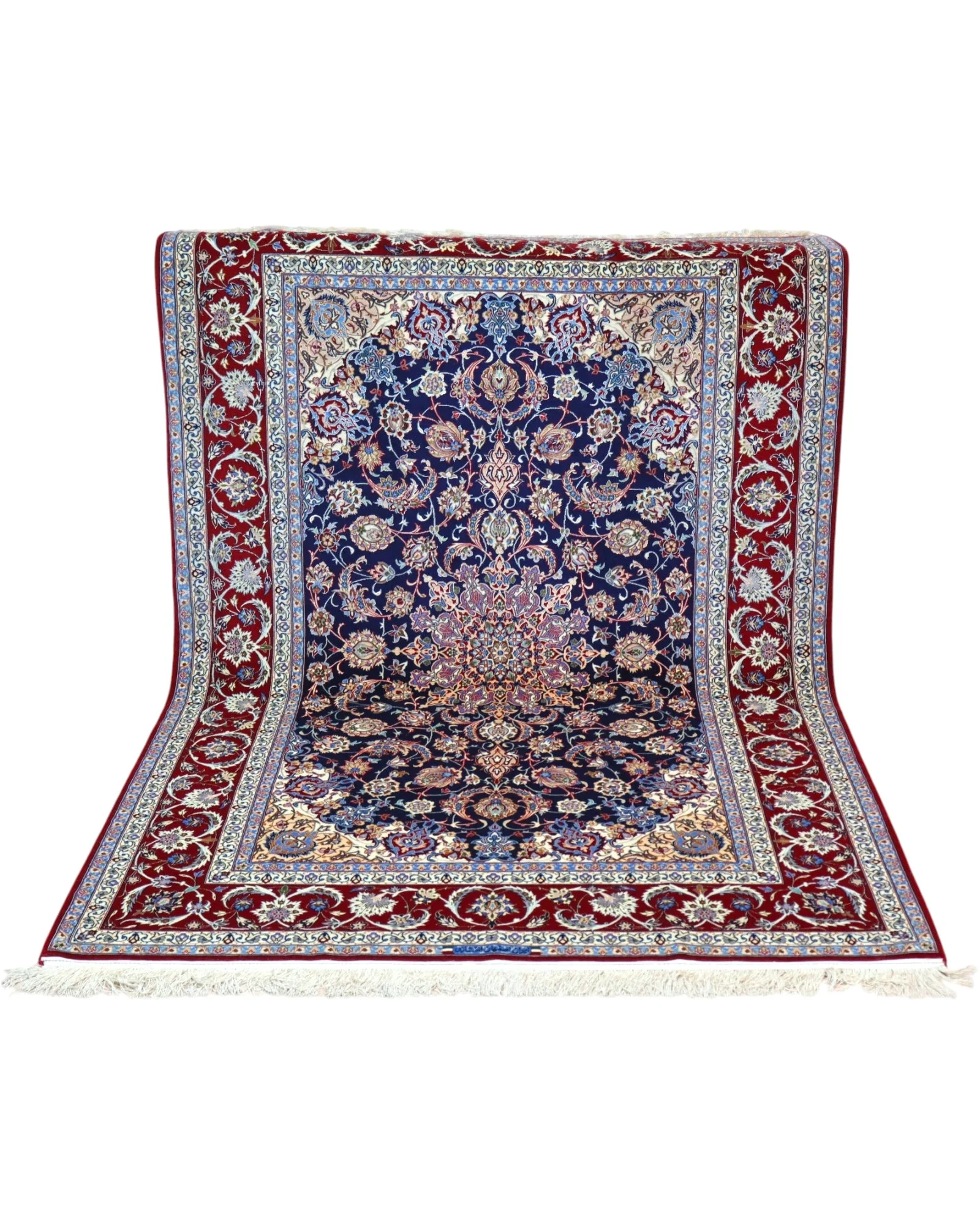 Isfahan Persian Rug 230 × 158 cm, Wool & Silk, hand-knotted