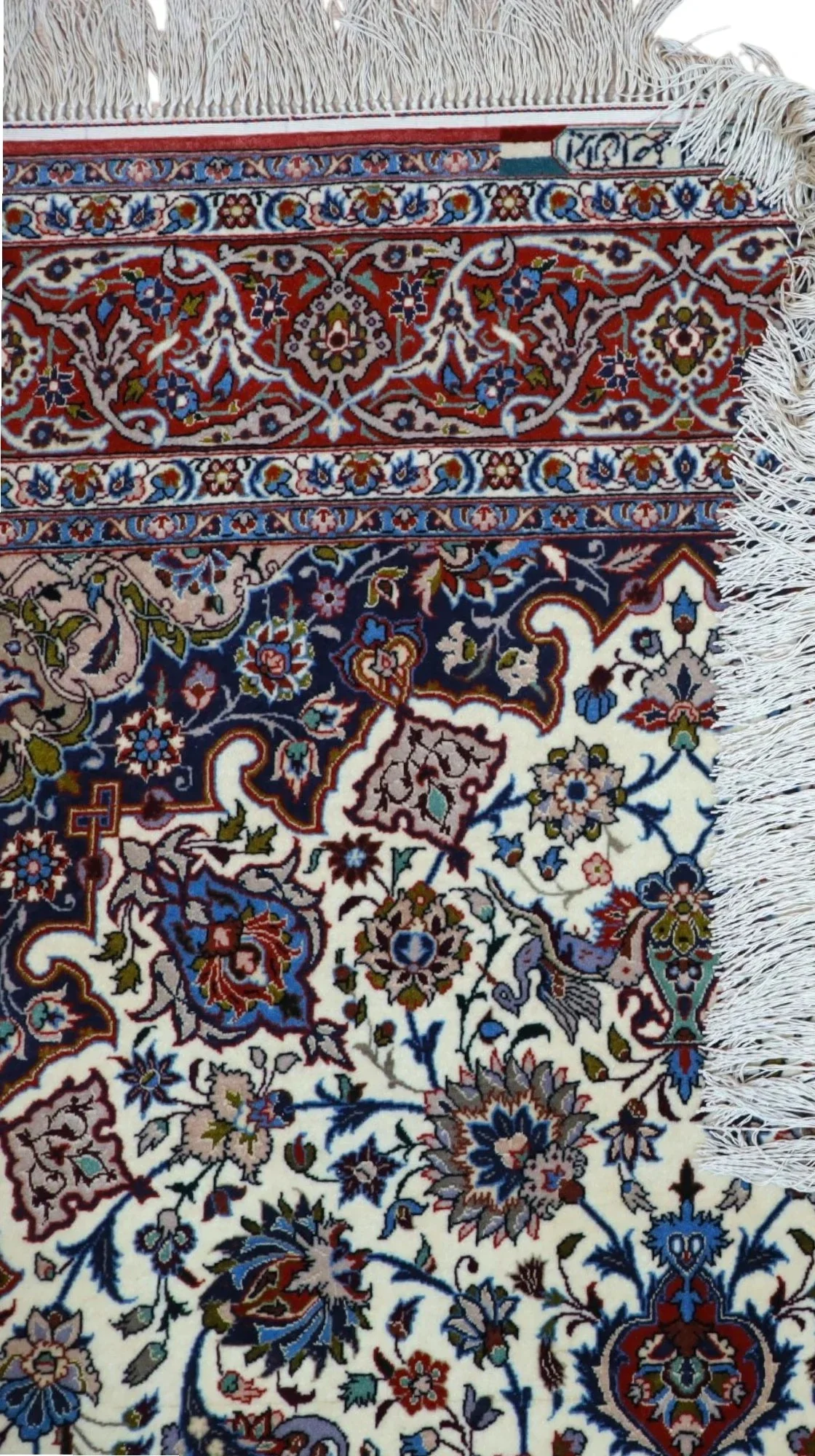 Isfahan Persian Rug — hand-knotted, 238 × 154 cm, Wool & Silk
