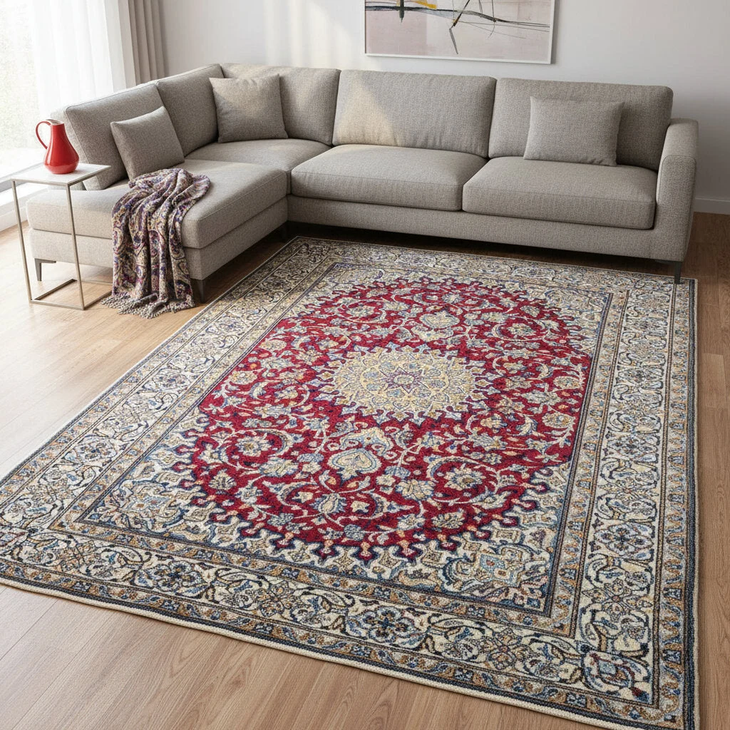 Nain Persian Rug — hand-knotted, 302 × 201 cm, Wool & Silk