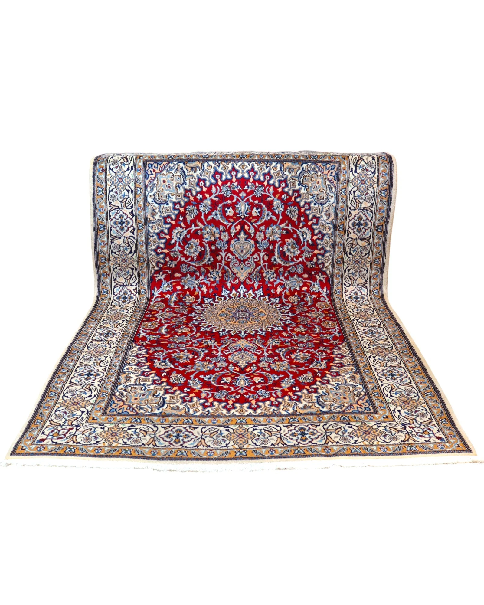 Nain Persian Rug — hand-knotted, 302 × 201 cm, Wool & Silk