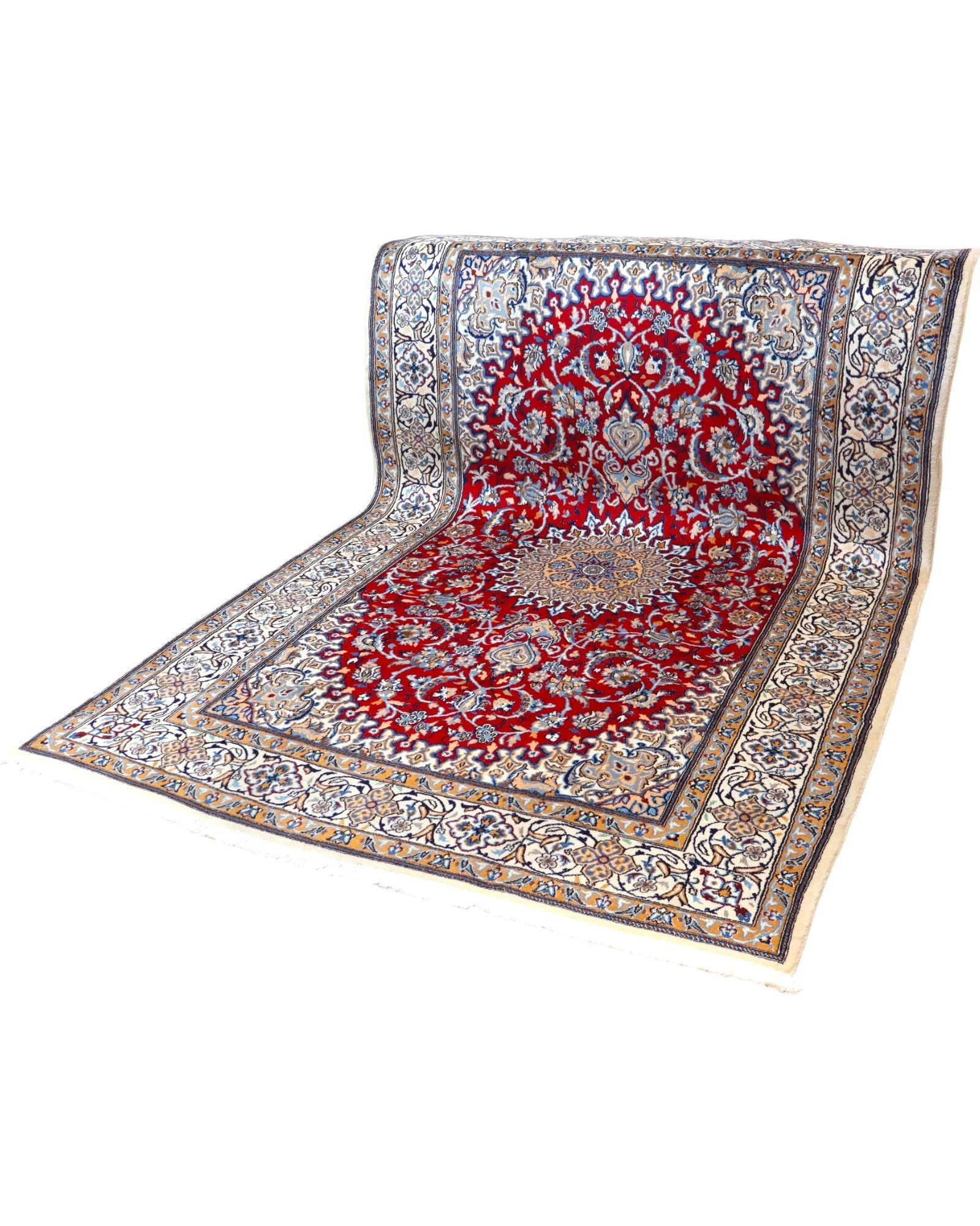 Nain Persian Rug — hand-knotted, 302 × 201 cm, Wool & Silk