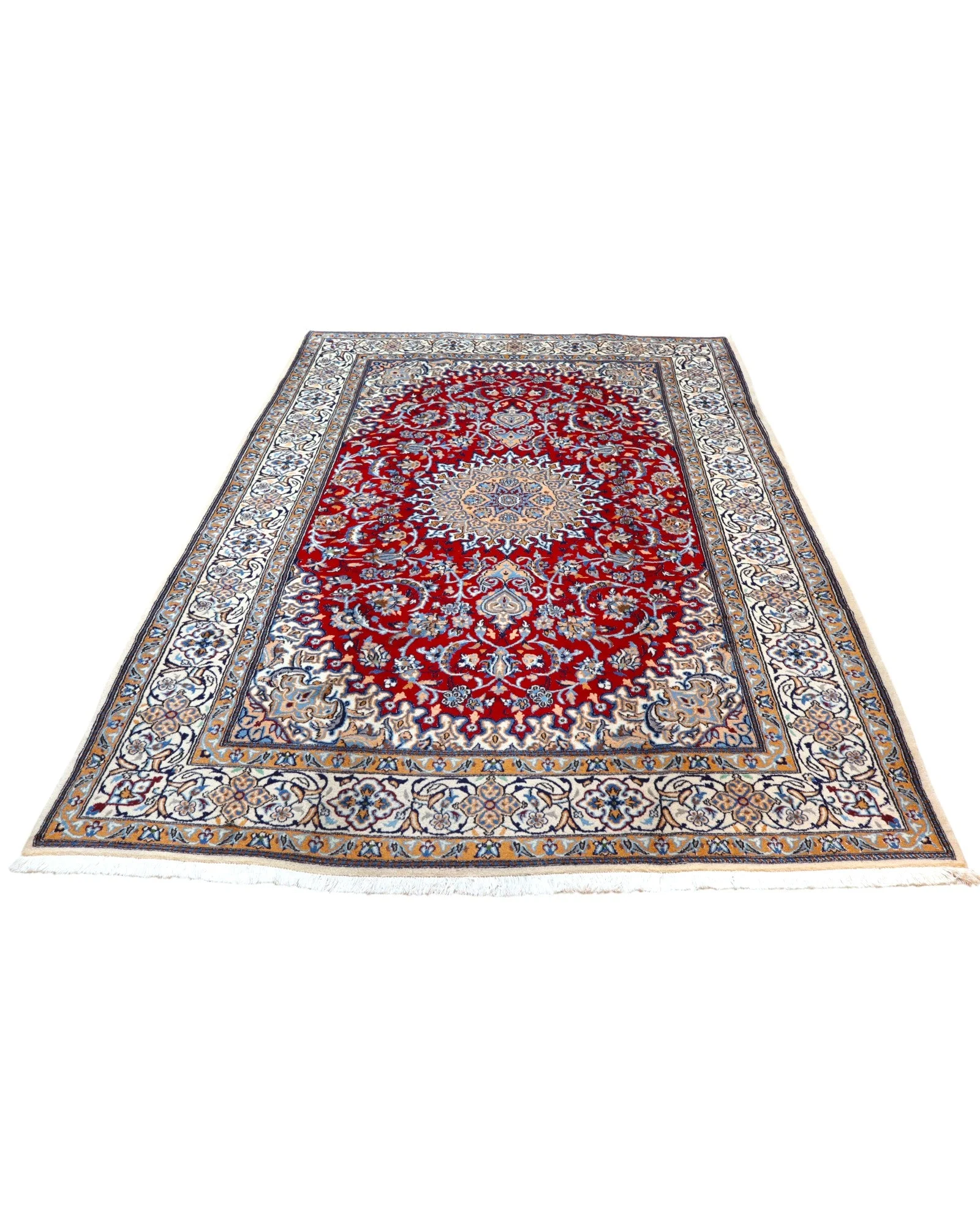 Nain Persian Rug — hand-knotted, 302 × 201 cm, Wool & Silk