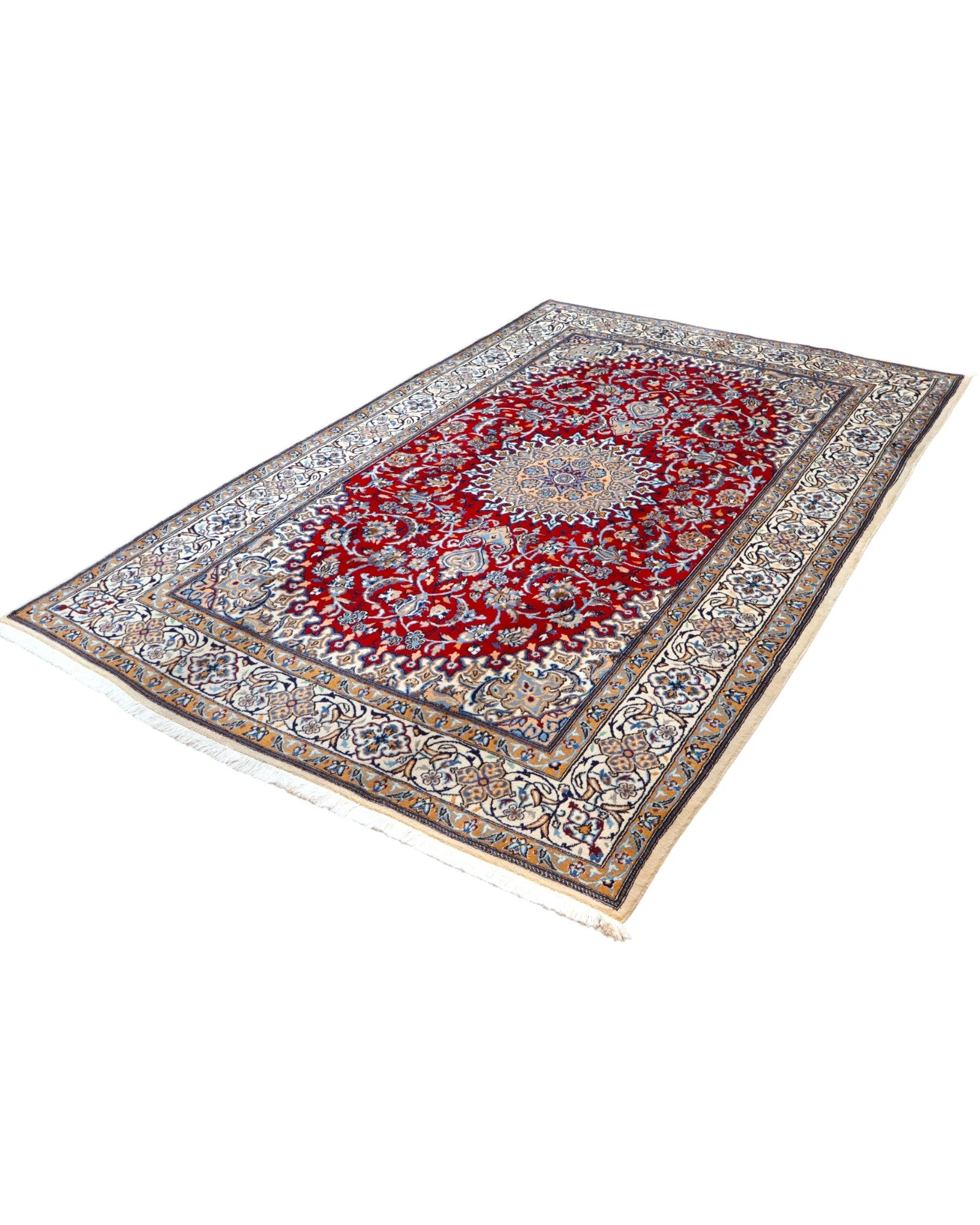 Nain Persian Rug — hand-knotted, 302 × 201 cm, Wool & Silk