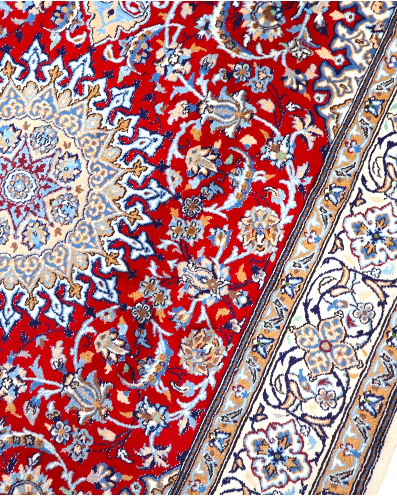 Nain Persian Rug — hand-knotted, 302 × 201 cm, Wool & Silk