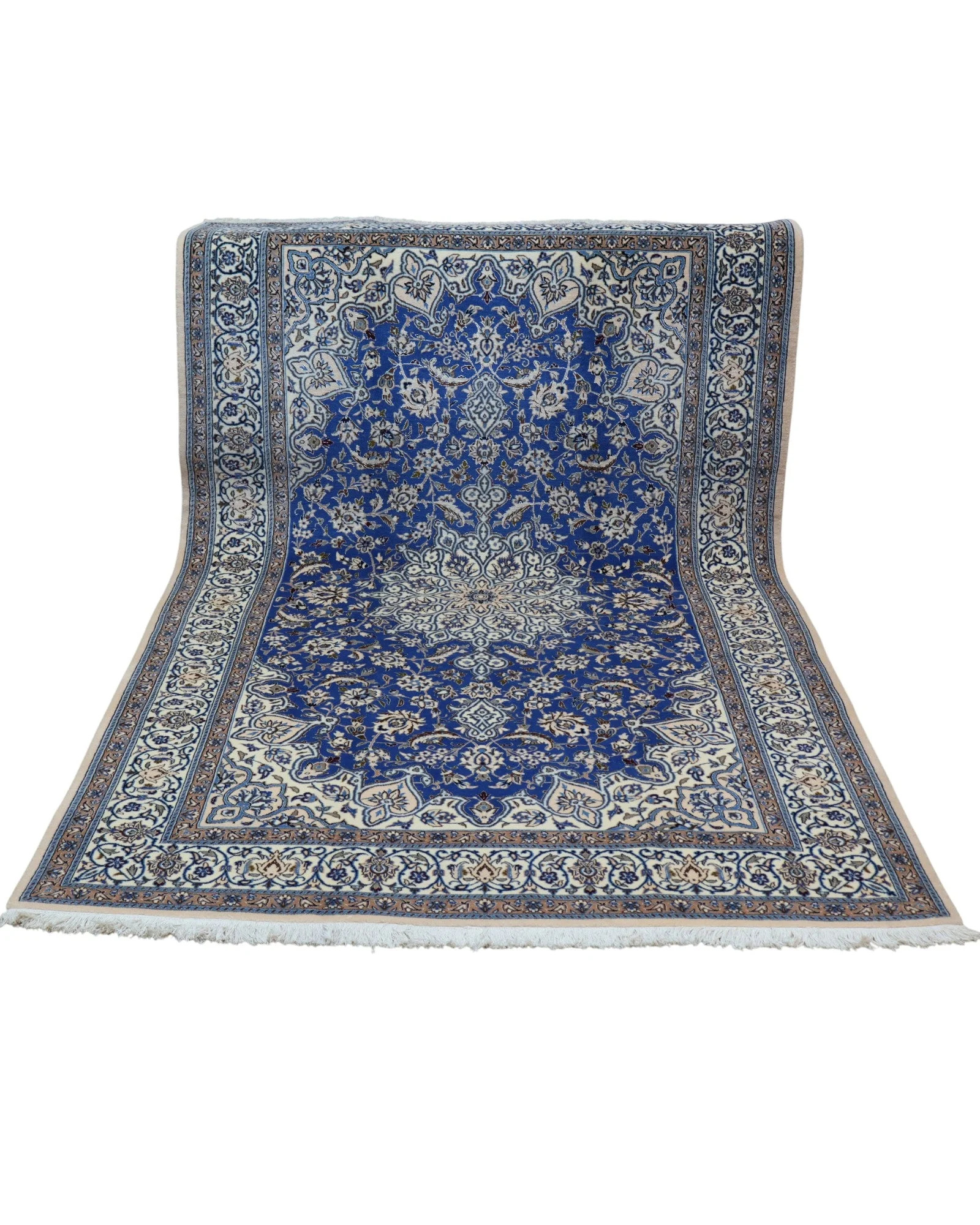 Nain Persian Rug — hand-knotted, 217 × 176 cm, Wool & Silk