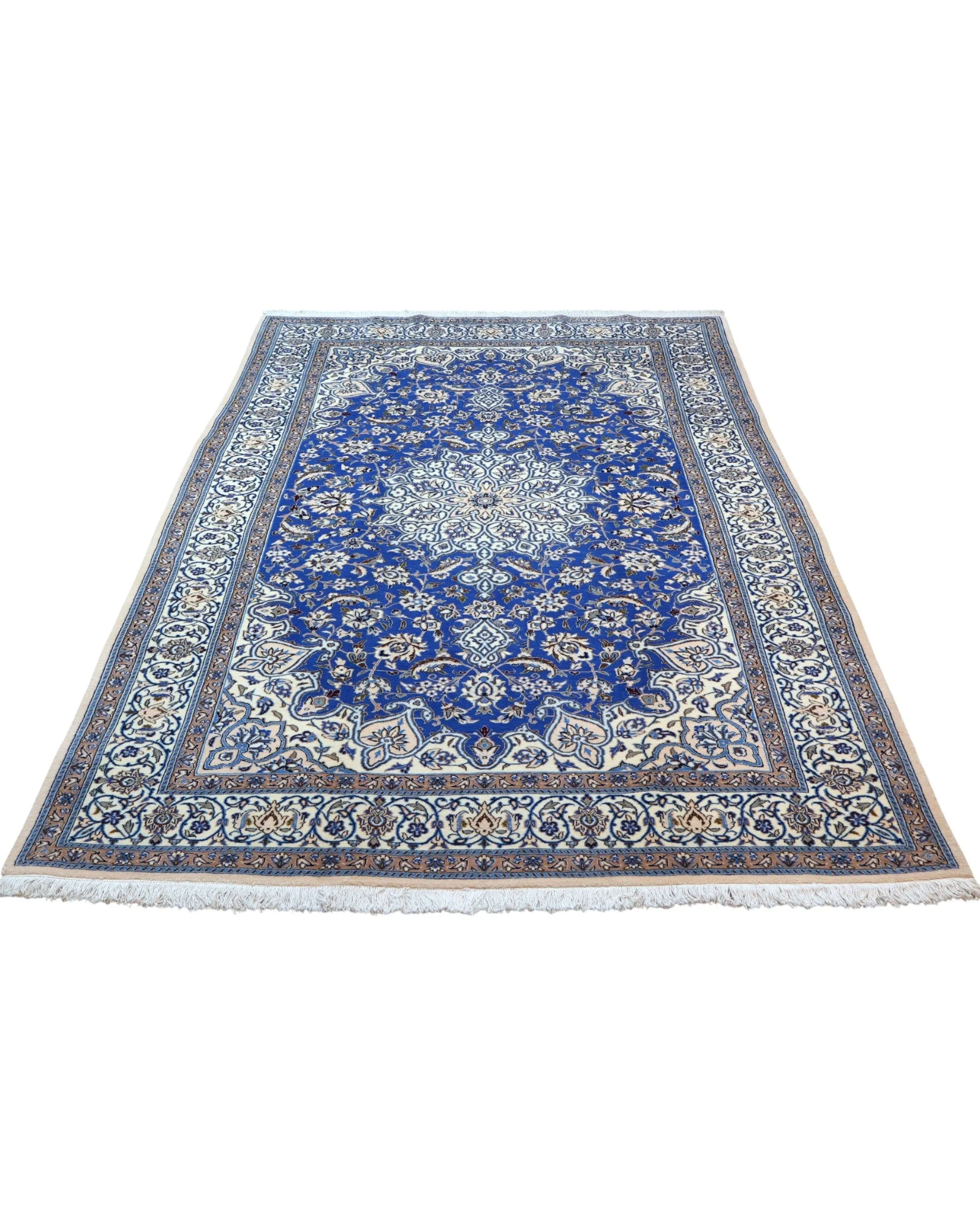 Nain Persian Rug — hand-knotted, 217 × 176 cm, Wool & Silk