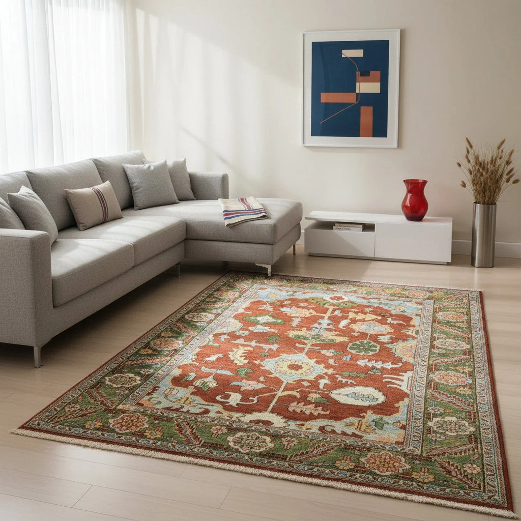 Heriz Persian Rug — hand-knotted, 280 × 207 cm, Wool