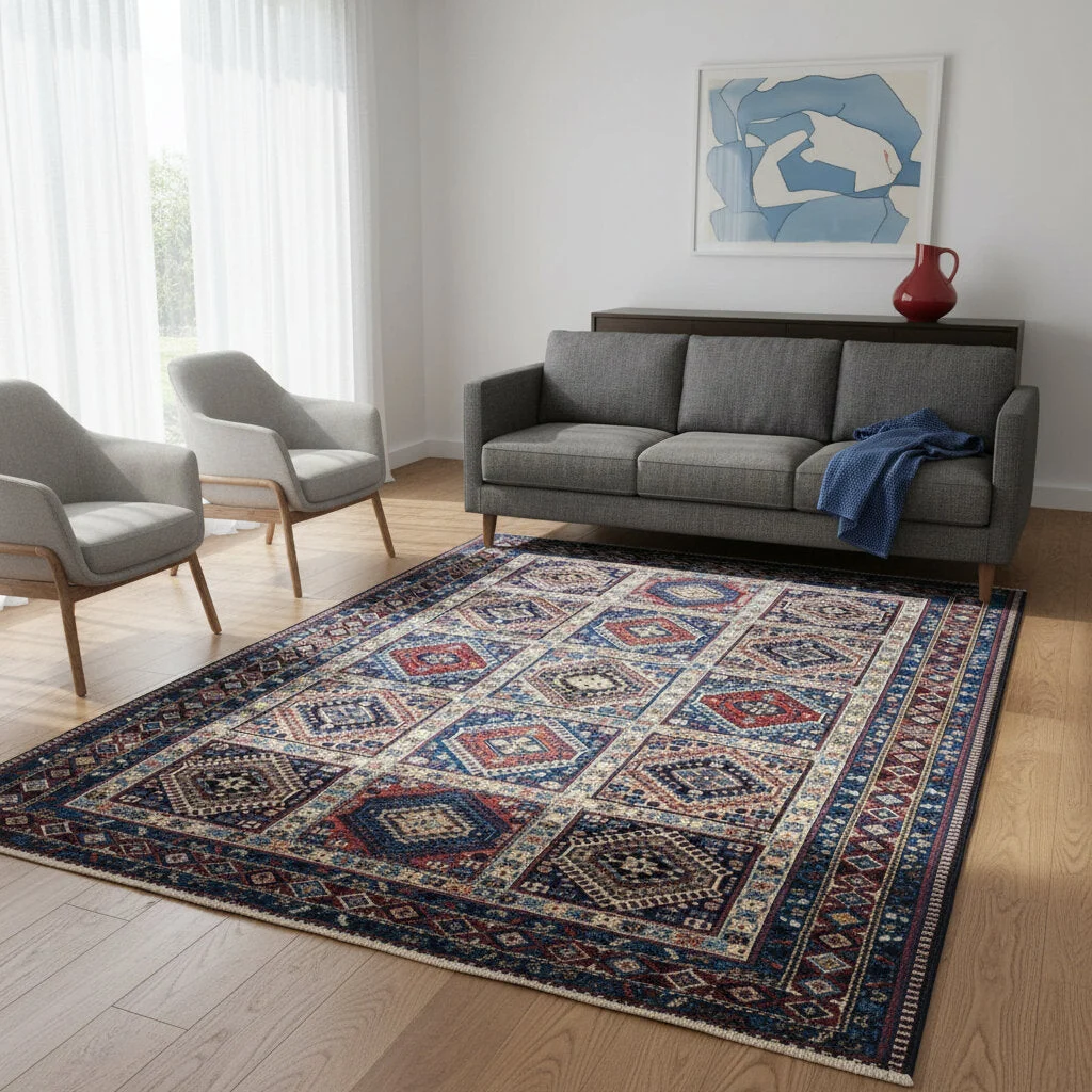 Hand-Knotted Wool Persian Rug, 305 × 212 cm