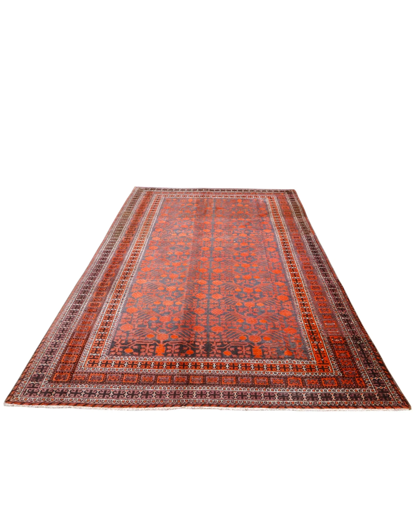 Baluch Persian Rug — hand-knotted, 376 × 191 cm, Wool