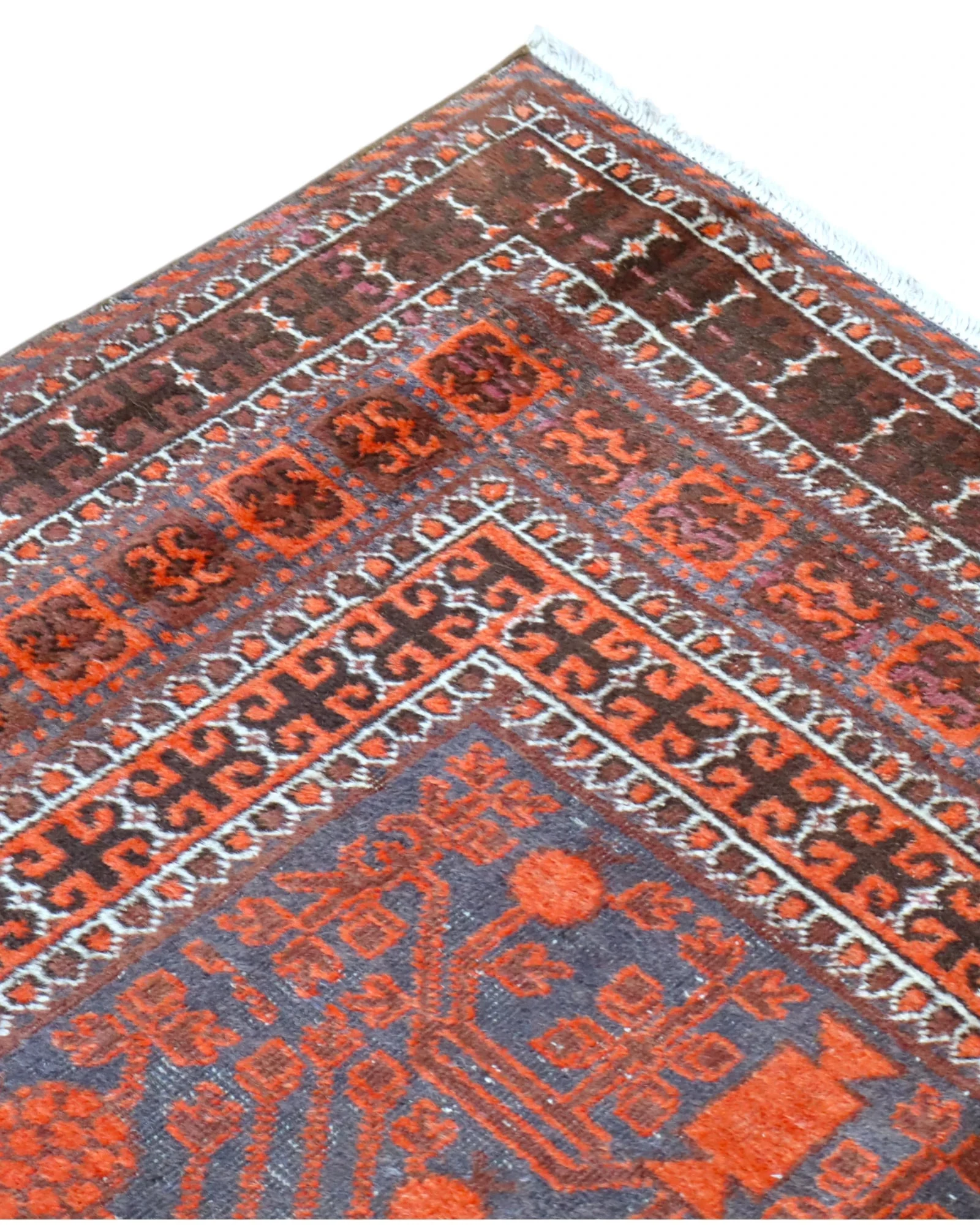Baluch Persian Rug — hand-knotted, 376 × 191 cm, Wool