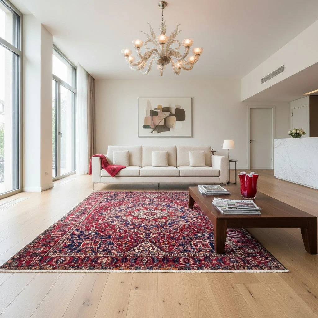 Hand-Knotted Wool Persian Rug, 380 × 304 cm