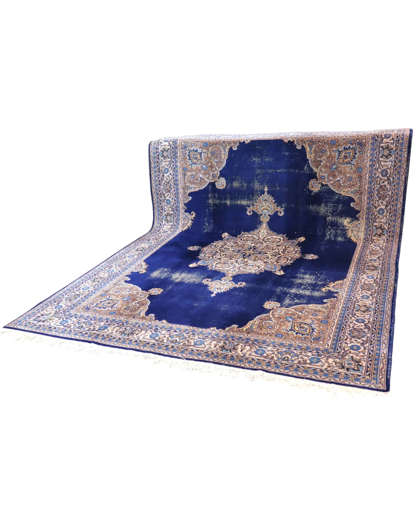 Hand-Knotted Wool Kerman Persian Rug, 348 × 254 cm