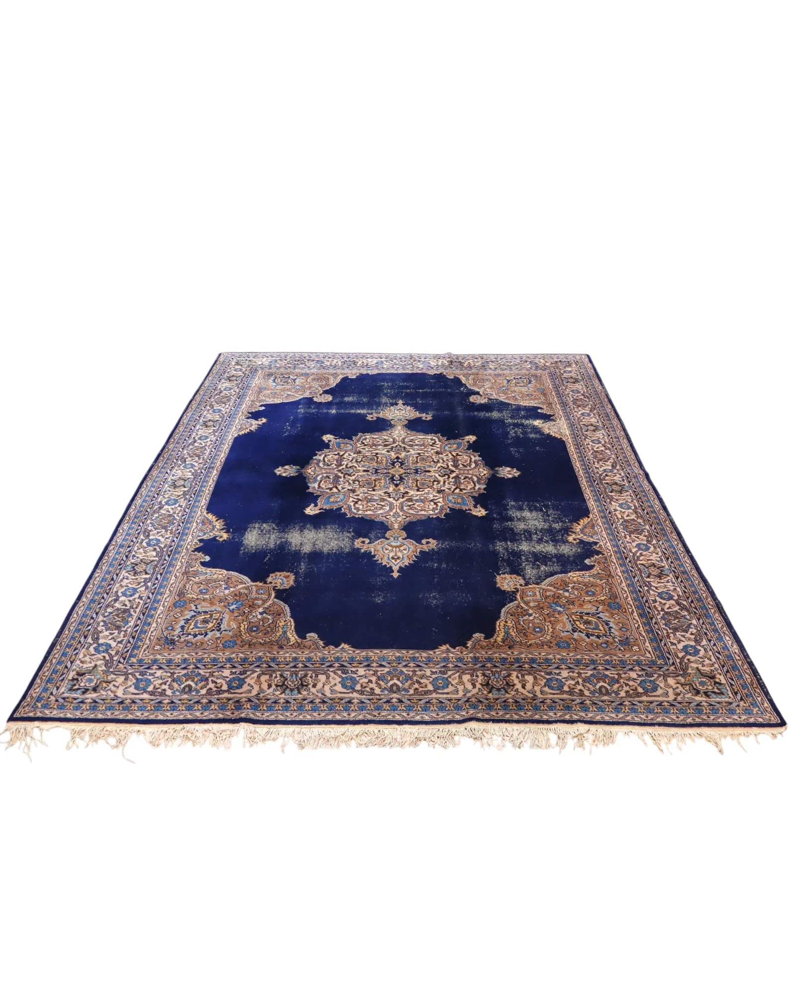 Hand-Knotted Wool Kerman Persian Rug, 348 × 254 cm