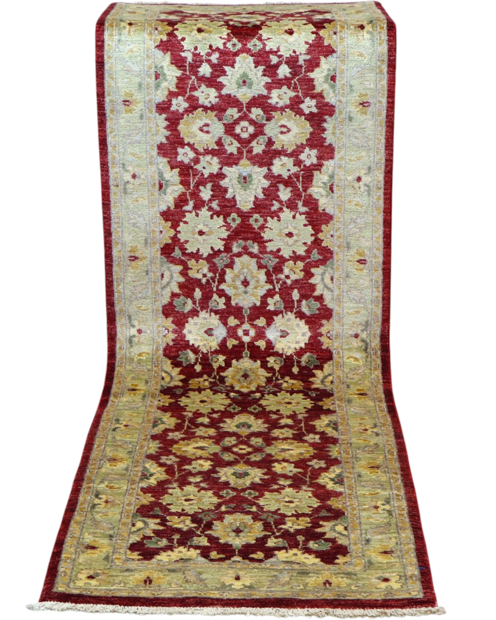 Hand-Knotted Wool Farahan Afghan Rug, 250 × 80 cm